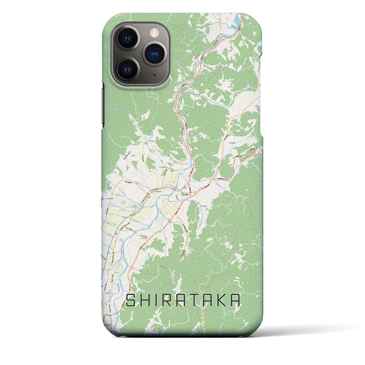 【白鷹(山形県)】地図柄iPhoneケース(バックカバータイプ)
