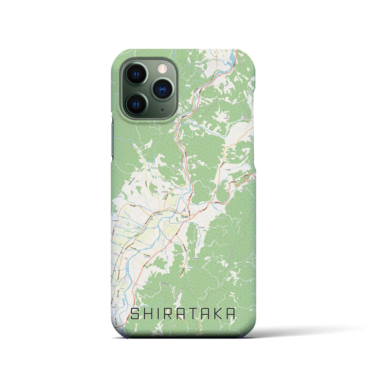 【白鷹(山形県)】地図柄iPhoneケース(バックカバータイプ)