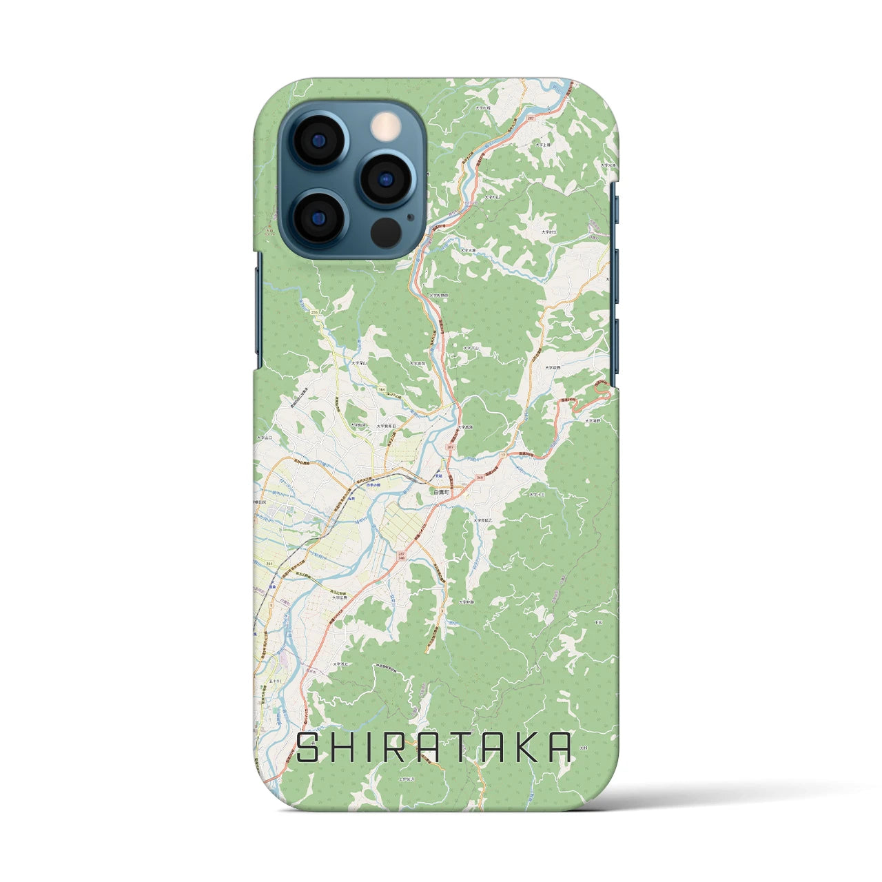 【白鷹(山形県)】地図柄iPhoneケース(バックカバータイプ)