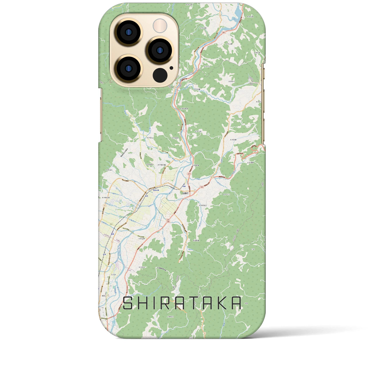 【白鷹(山形県)】地図柄iPhoneケース(バックカバータイプ)