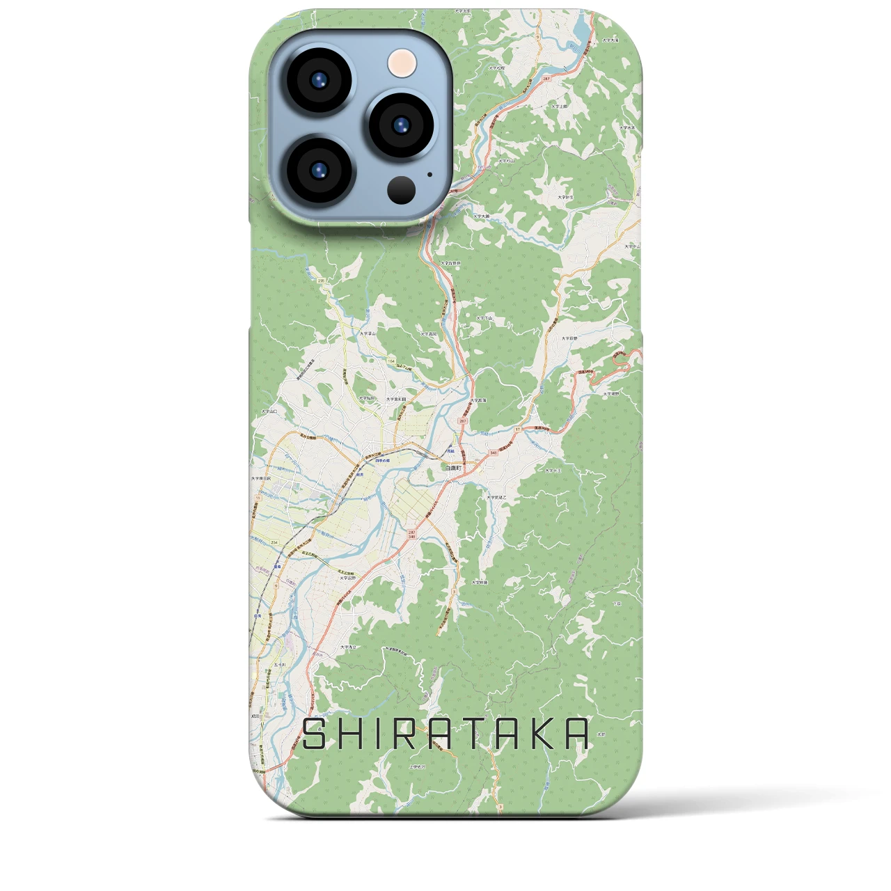 【白鷹(山形県)】地図柄iPhoneケース(バックカバータイプ)