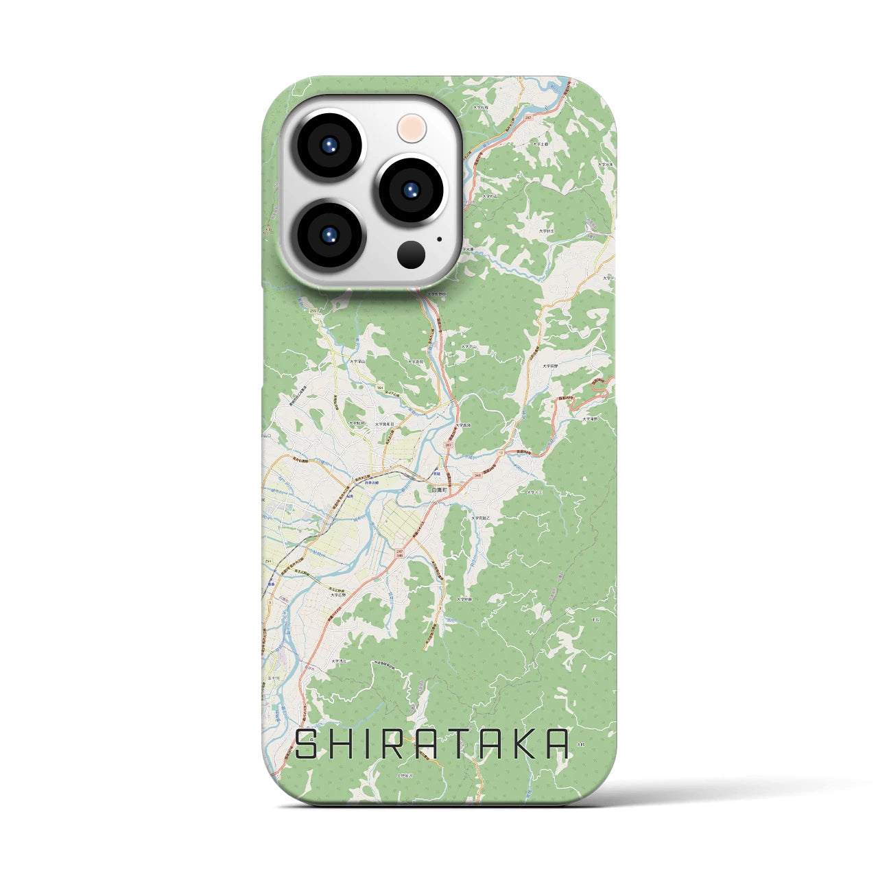 【白鷹(山形県)】地図柄iPhoneケース(バックカバータイプ)