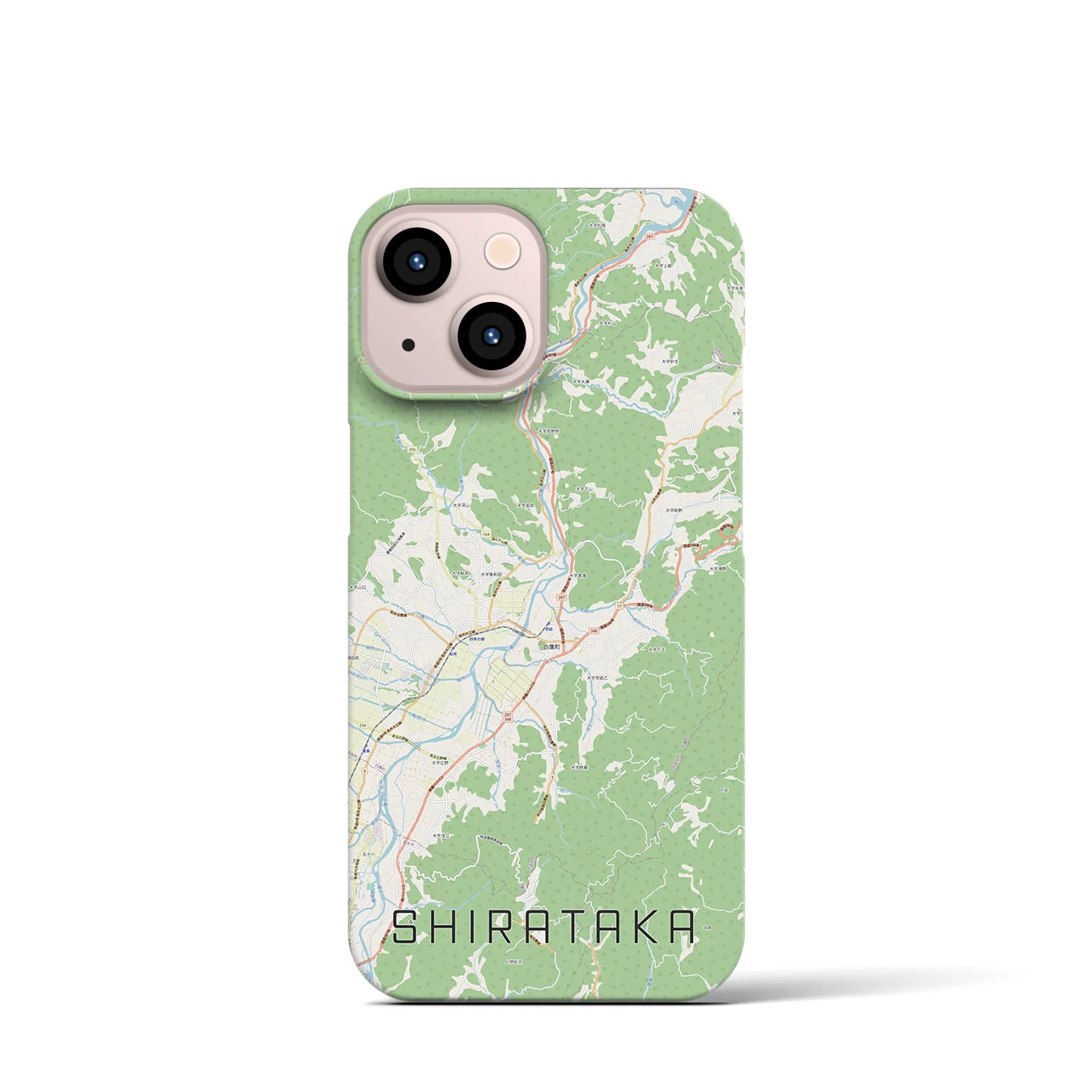 【白鷹(山形県)】地図柄iPhoneケース(バックカバータイプ)