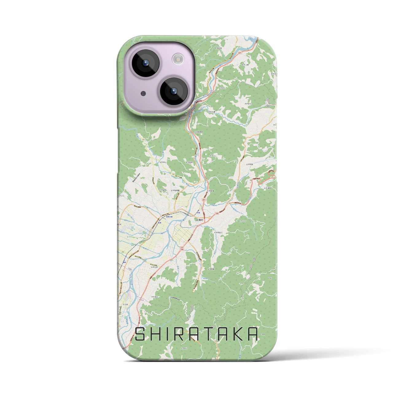 【白鷹(山形県)】地図柄iPhoneケース(バックカバータイプ)