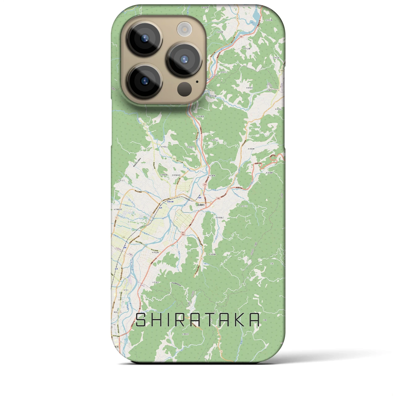 【白鷹(山形県)】地図柄iPhoneケース(バックカバータイプ)