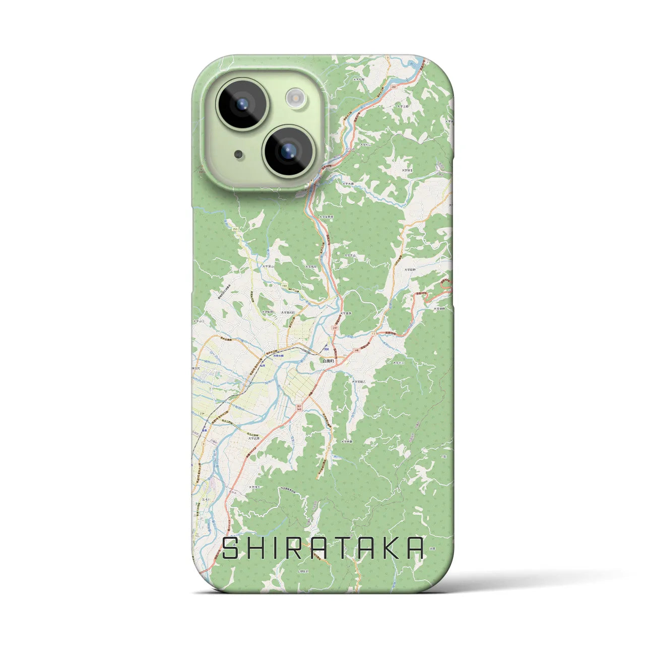 【白鷹(山形県)】地図柄iPhoneケース(バックカバータイプ)