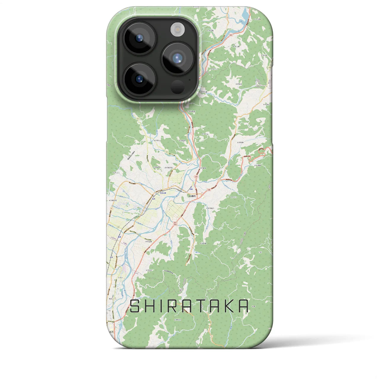 【白鷹(山形県)】地図柄iPhoneケース(バックカバータイプ)