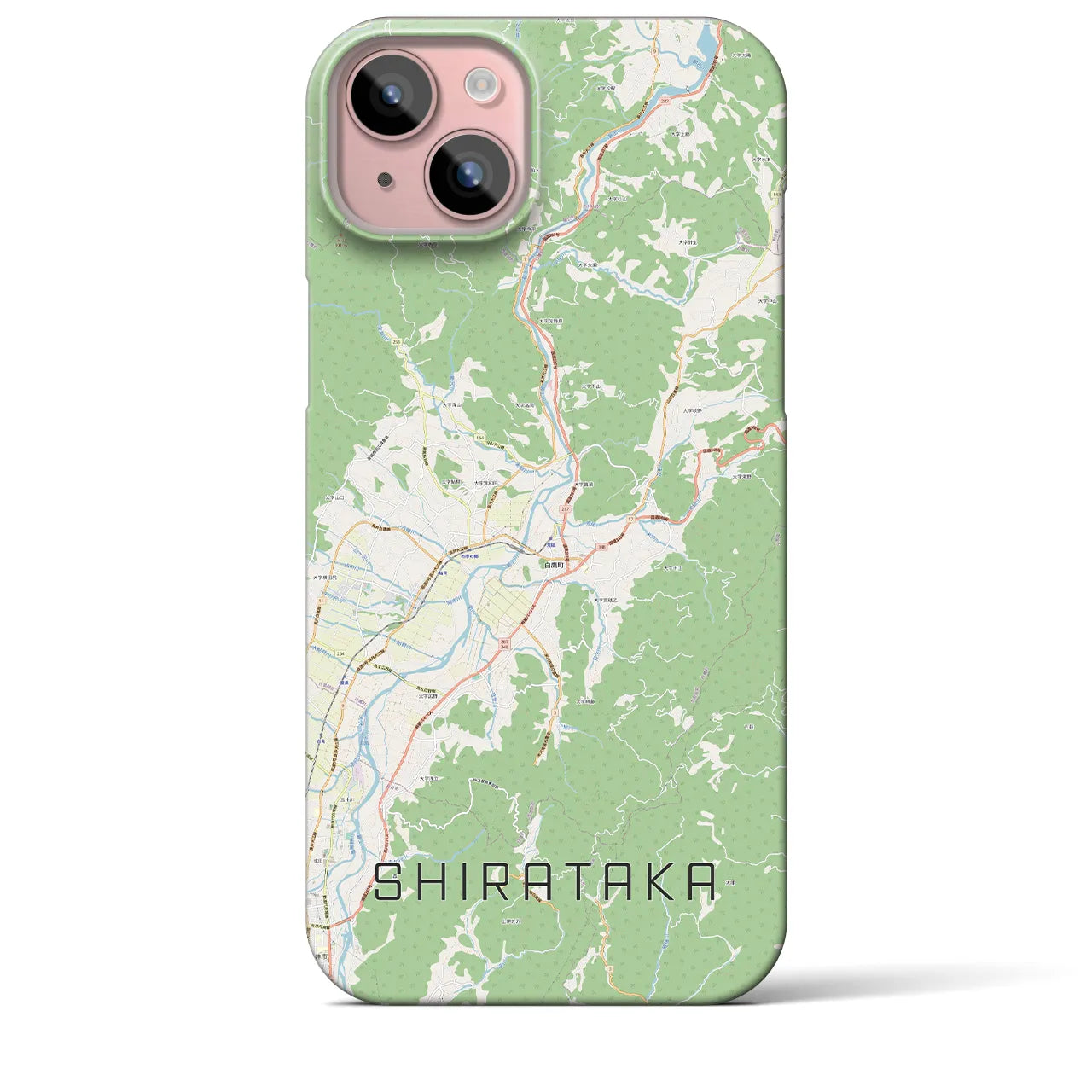 【白鷹(山形県)】地図柄iPhoneケース(バックカバータイプ)