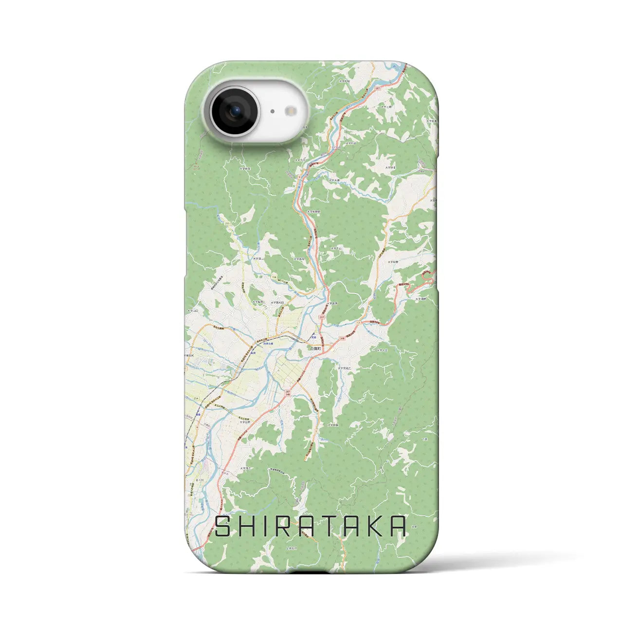 【白鷹(山形県)】地図柄iPhoneケース(バックカバータイプ)