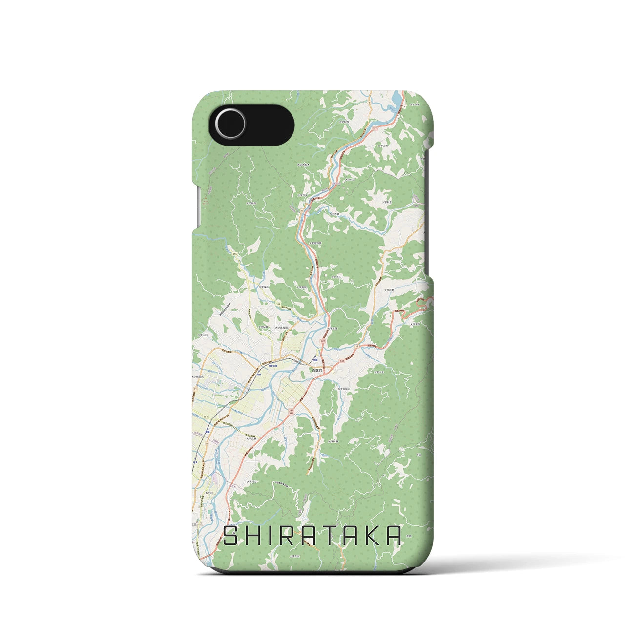 【白鷹(山形県)】地図柄iPhoneケース(バックカバータイプ)