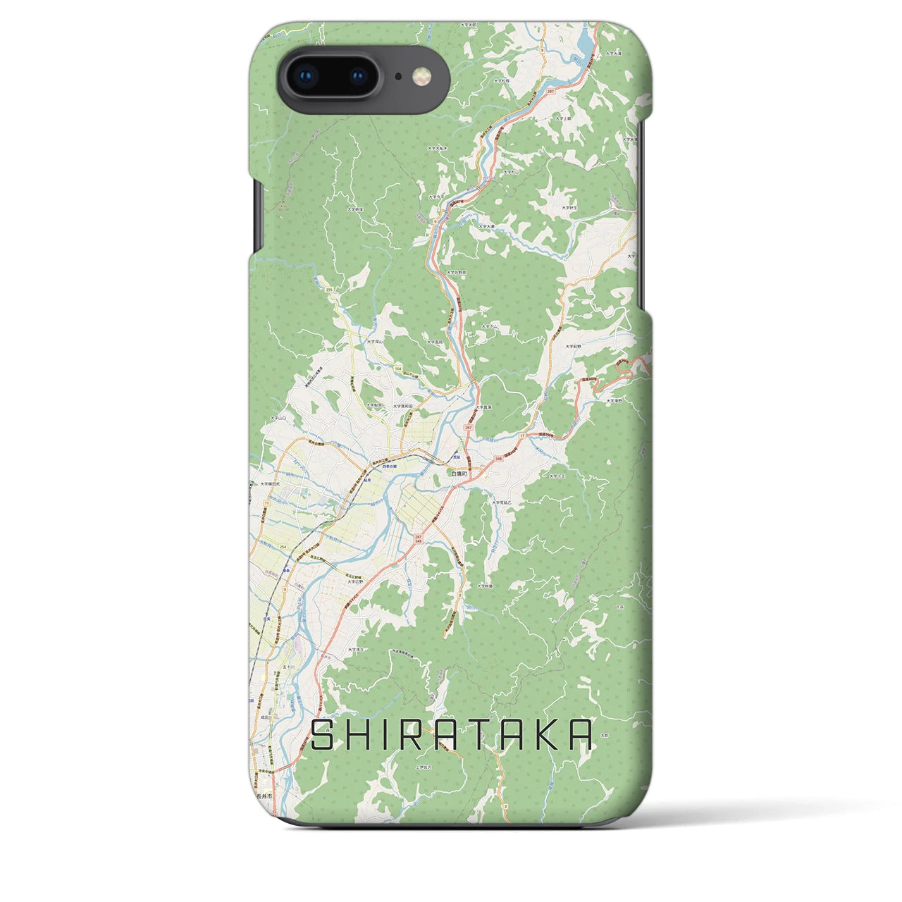 【白鷹(山形県)】地図柄iPhoneケース(バックカバータイプ)