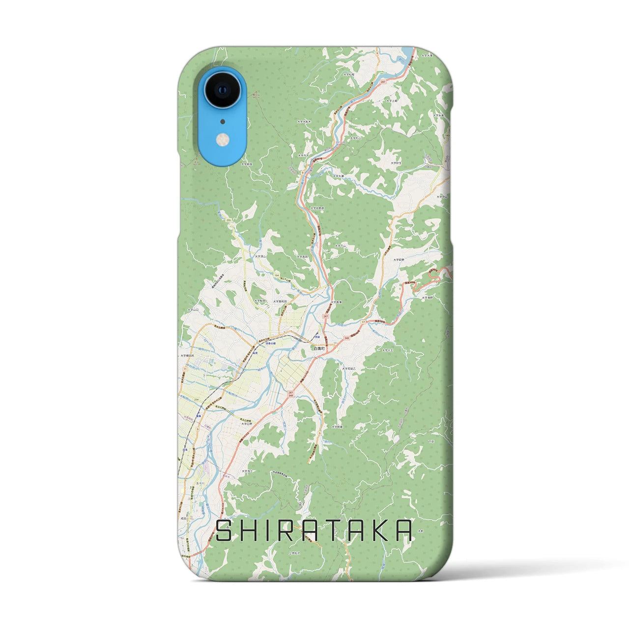 【白鷹(山形県)】地図柄iPhoneケース(バックカバータイプ)