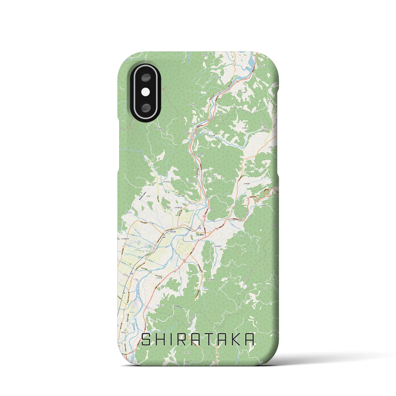 【白鷹(山形県)】地図柄iPhoneケース(バックカバータイプ)