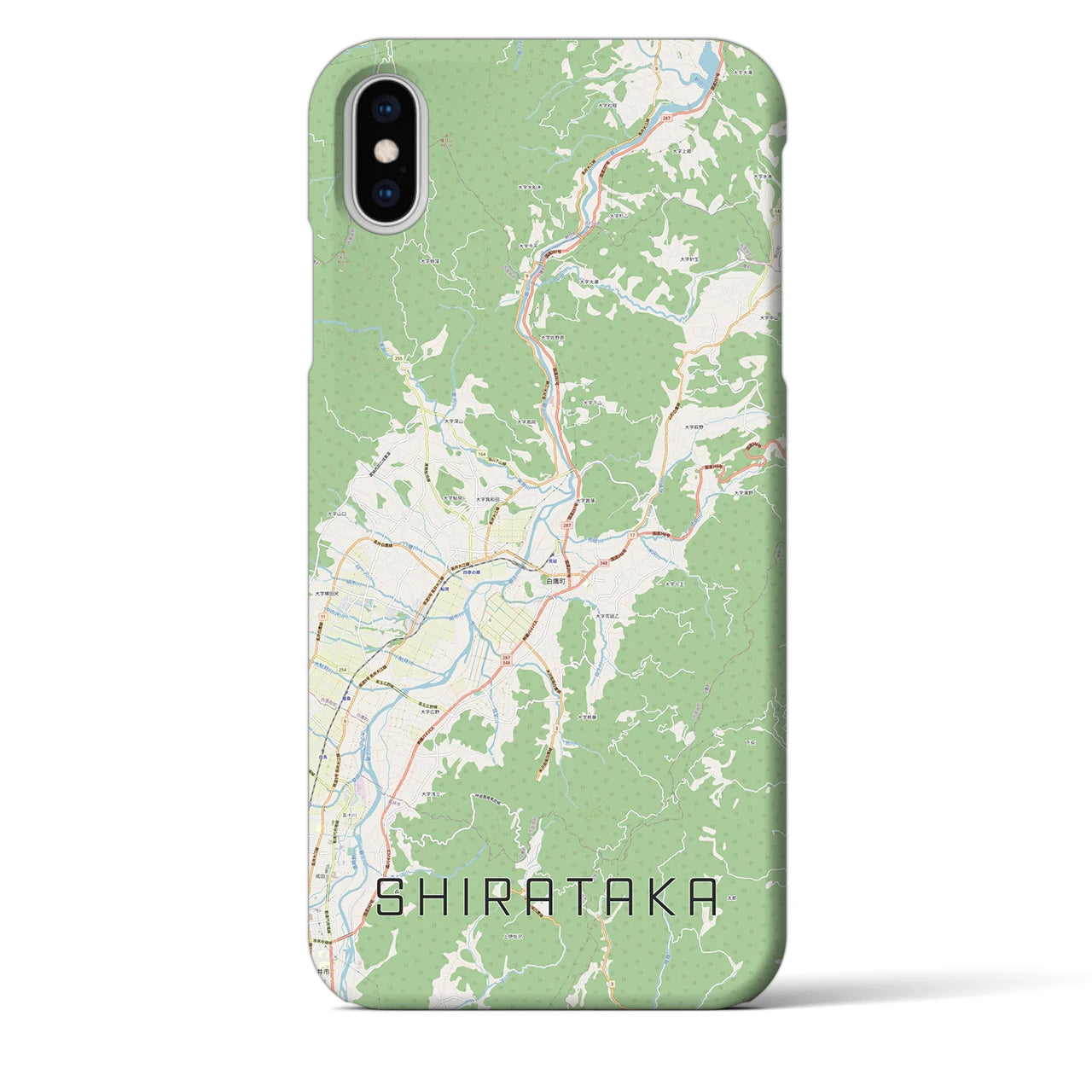 【白鷹(山形県)】地図柄iPhoneケース(バックカバータイプ)