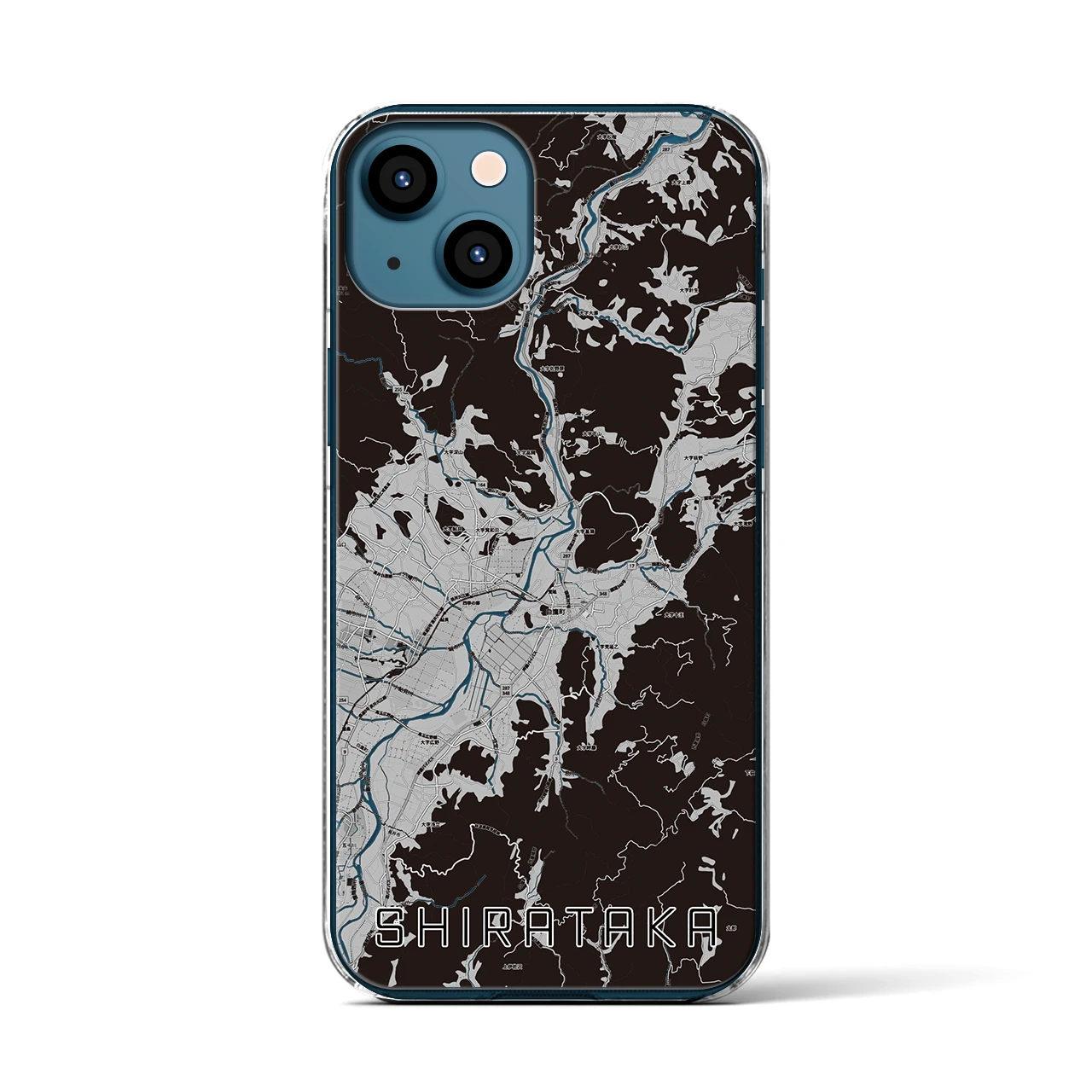 【白鷹(山形県)】地図柄iPhoneケース(クリアタイプ)