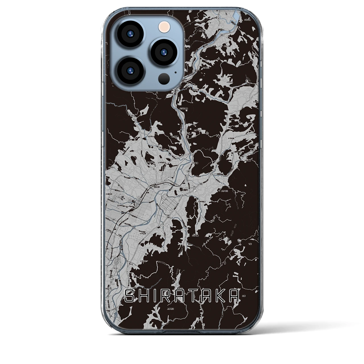 【白鷹(山形県)】地図柄iPhoneケース(クリアタイプ)