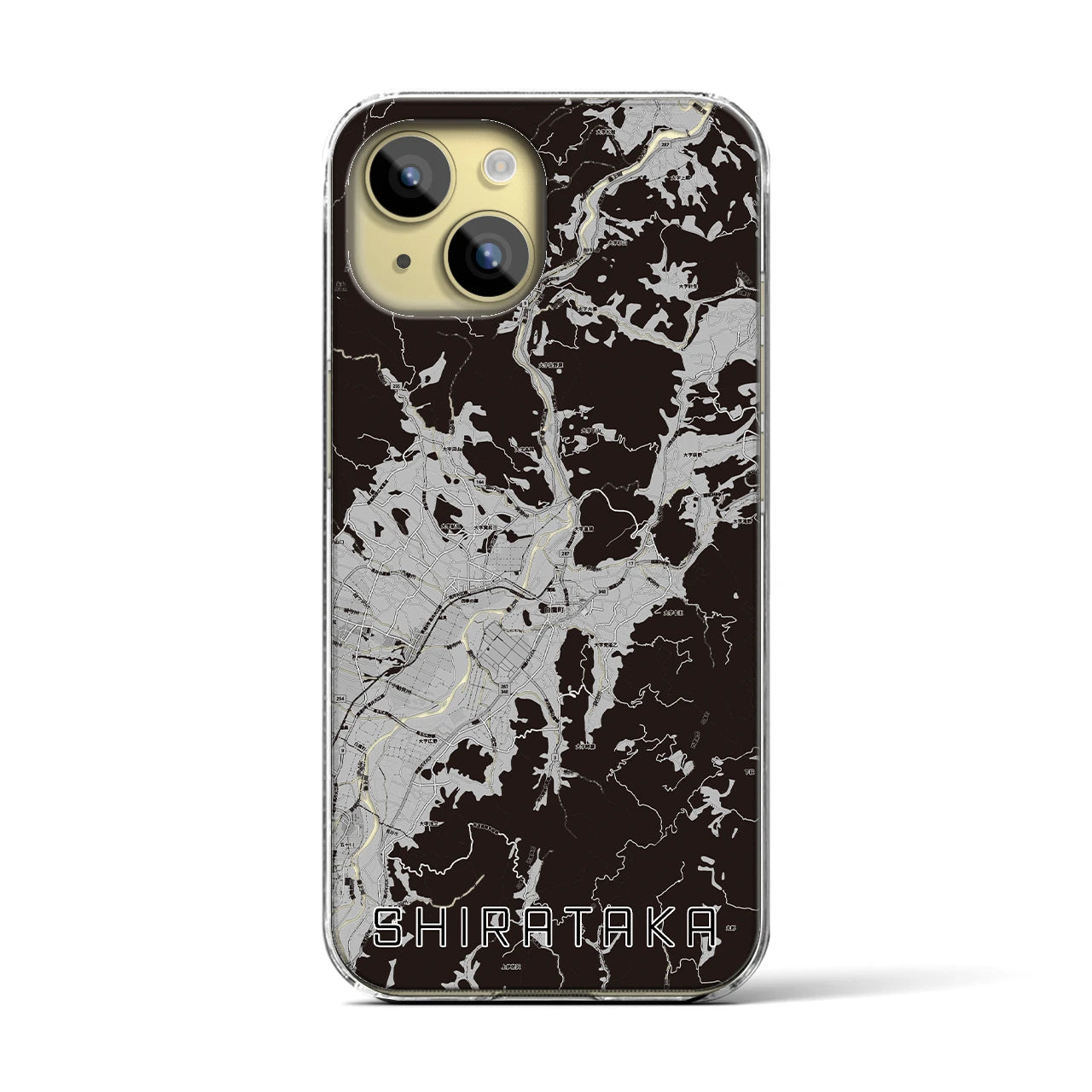 【白鷹(山形県)】地図柄iPhoneケース(クリアタイプ)