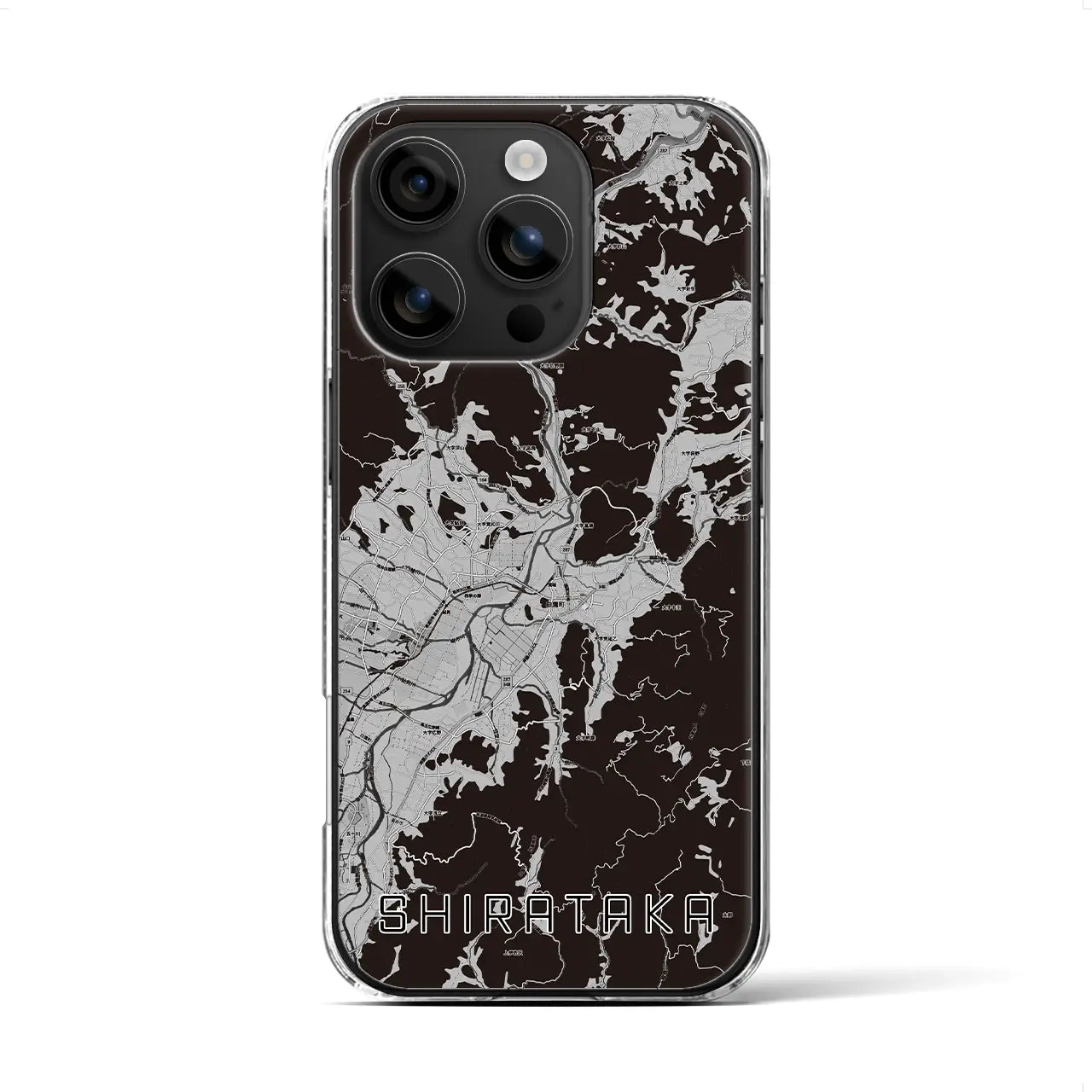 【白鷹(山形県)】地図柄iPhoneケース(クリアタイプ)