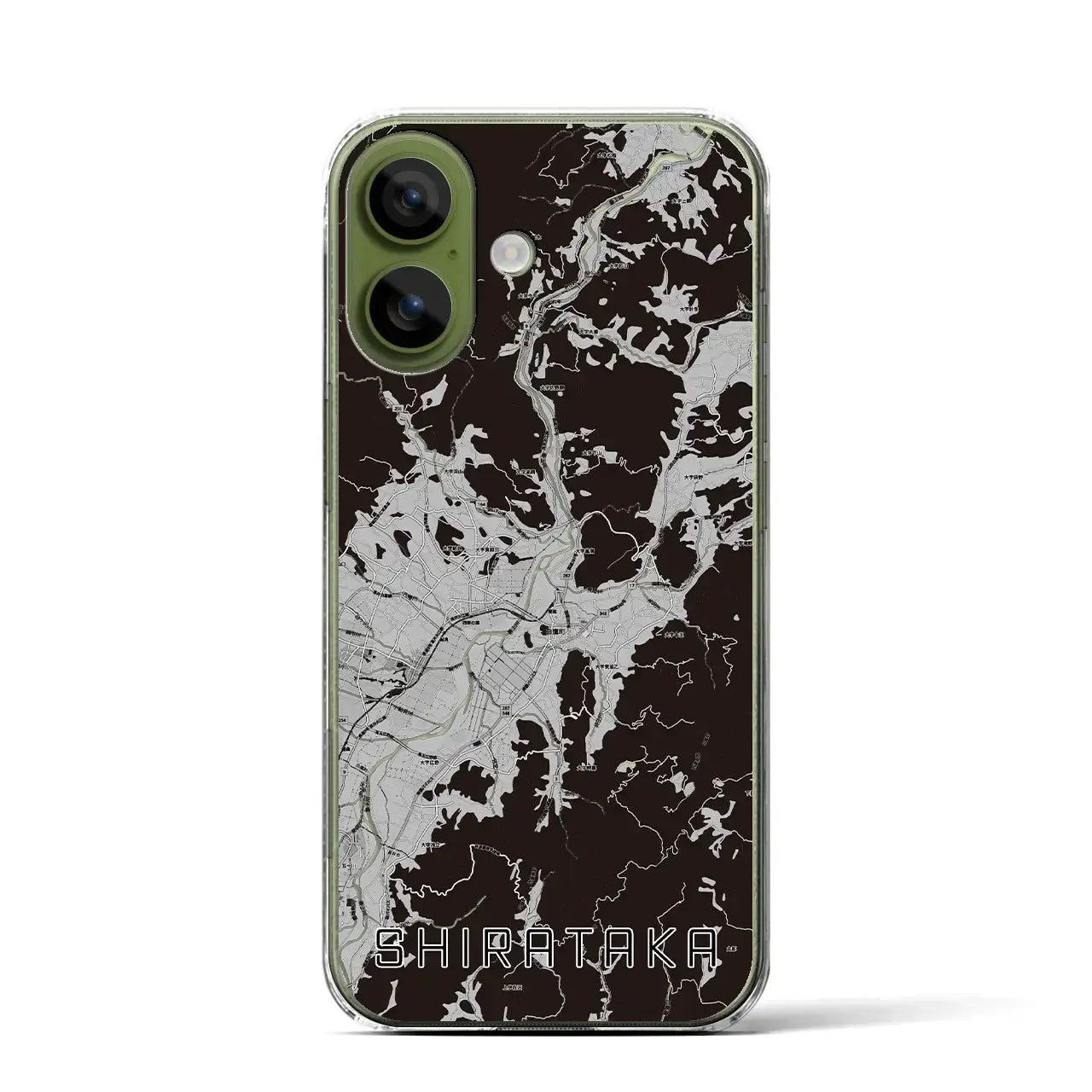 【白鷹(山形県)】地図柄iPhoneケース(クリアタイプ)