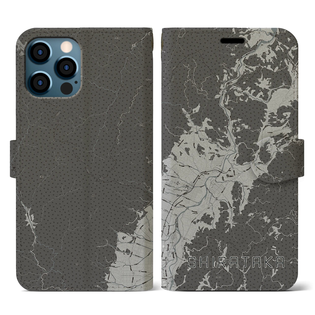 【白鷹(山形県)】地図柄iPhoneケース(手帳タイプ)