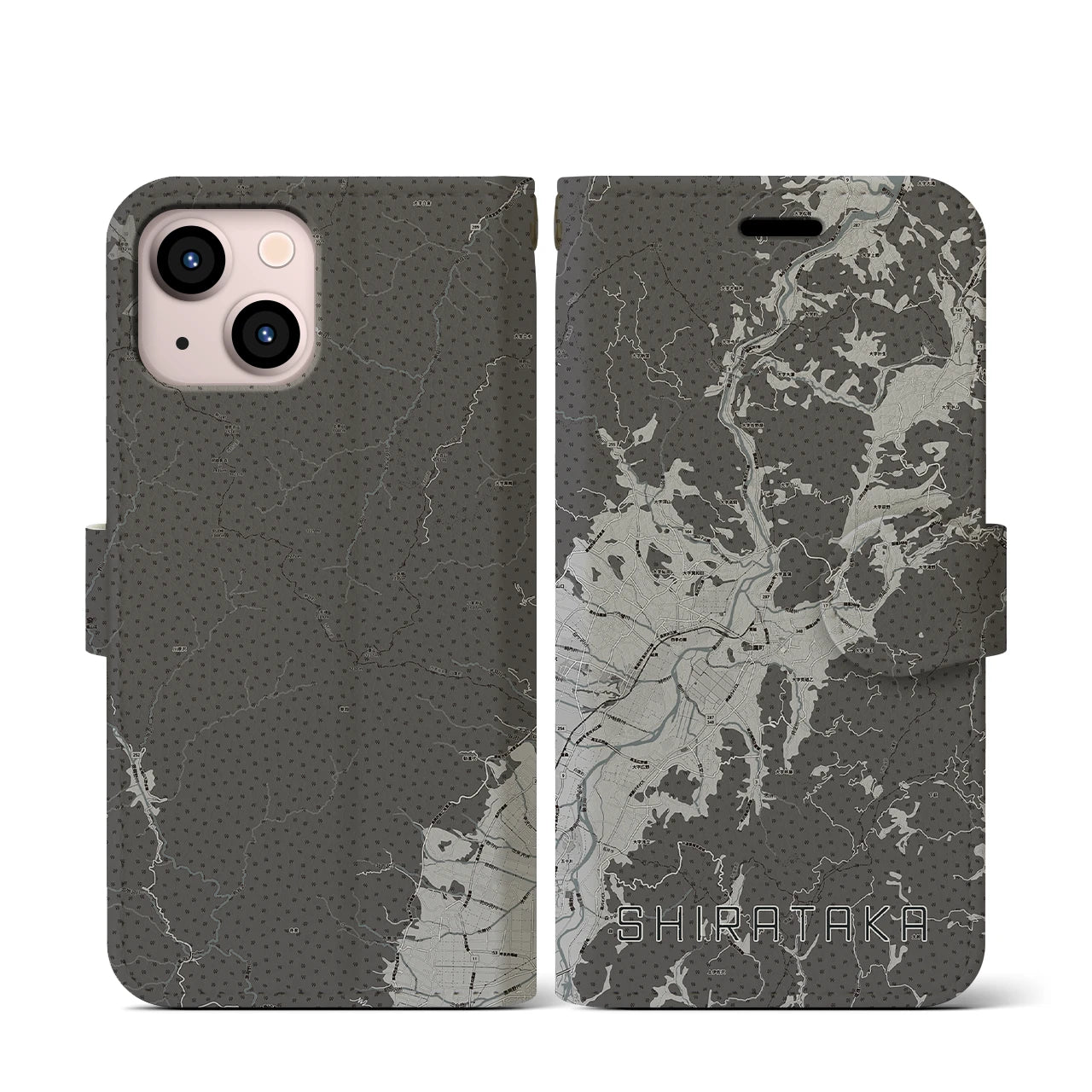 【白鷹(山形県)】地図柄iPhoneケース(手帳タイプ)