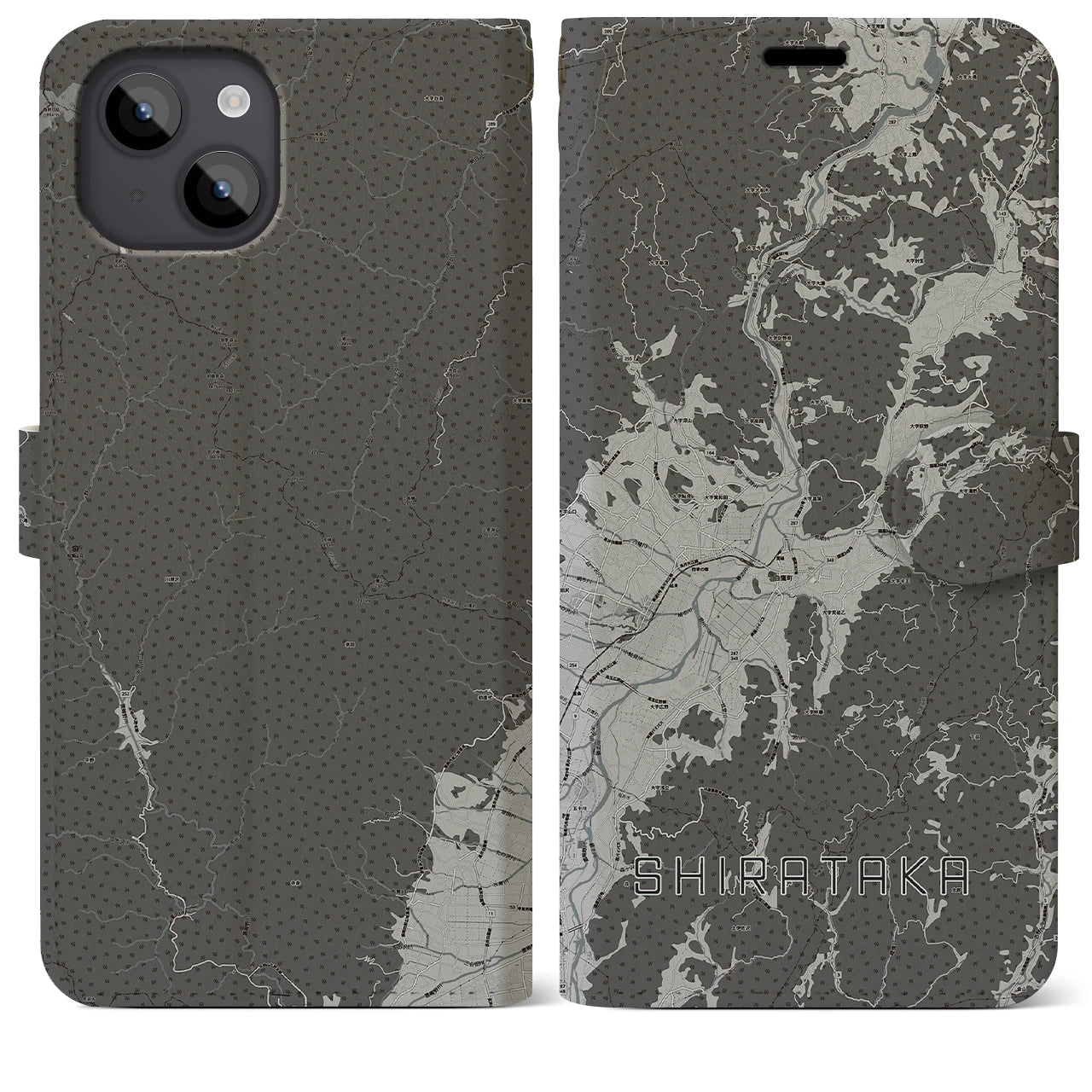 【白鷹(山形県)】地図柄iPhoneケース(手帳タイプ)