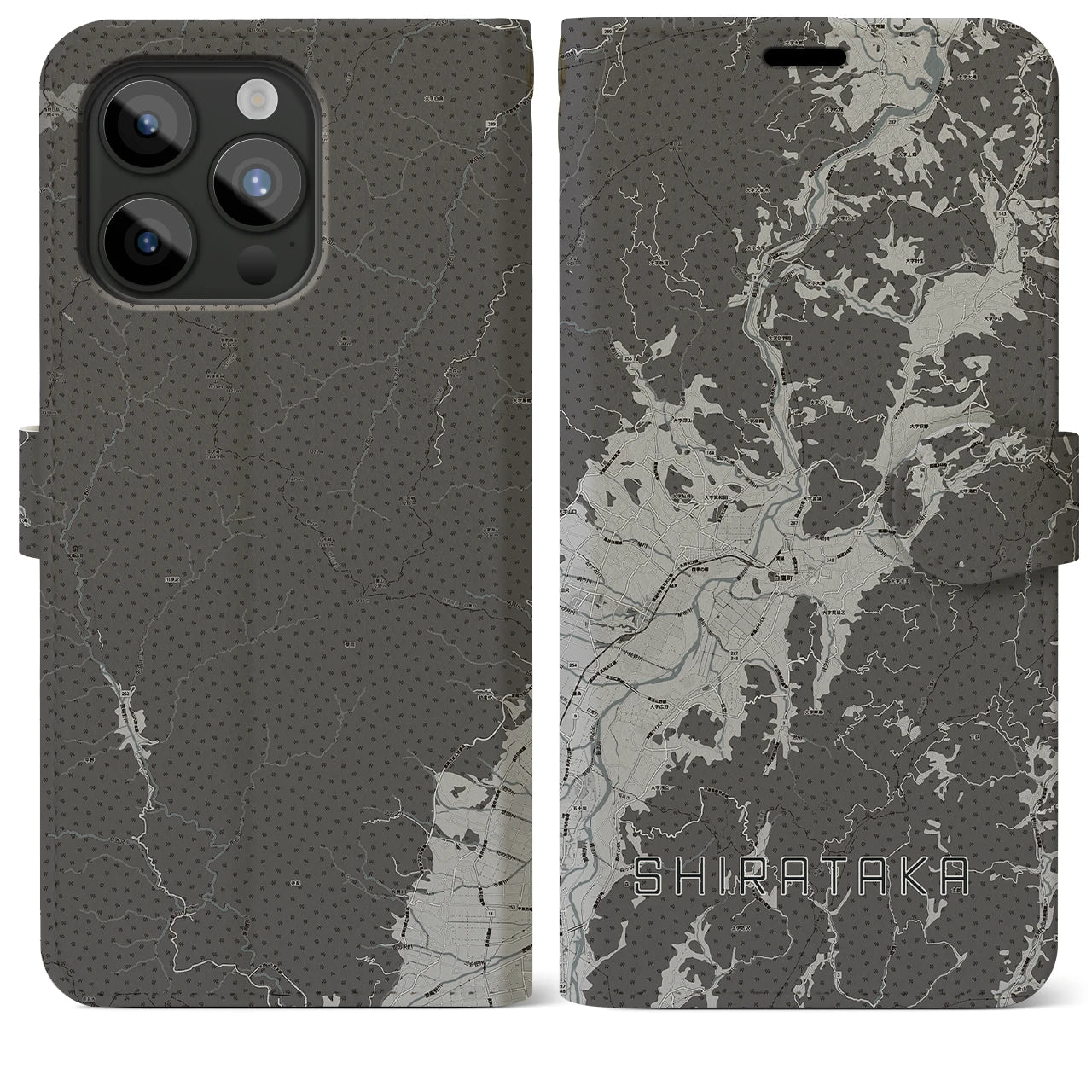 【白鷹(山形県)】地図柄iPhoneケース(手帳タイプ)