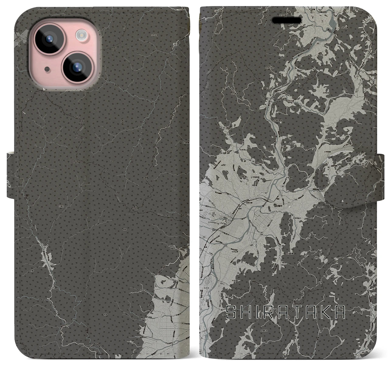 【白鷹(山形県)】地図柄iPhoneケース(手帳タイプ)