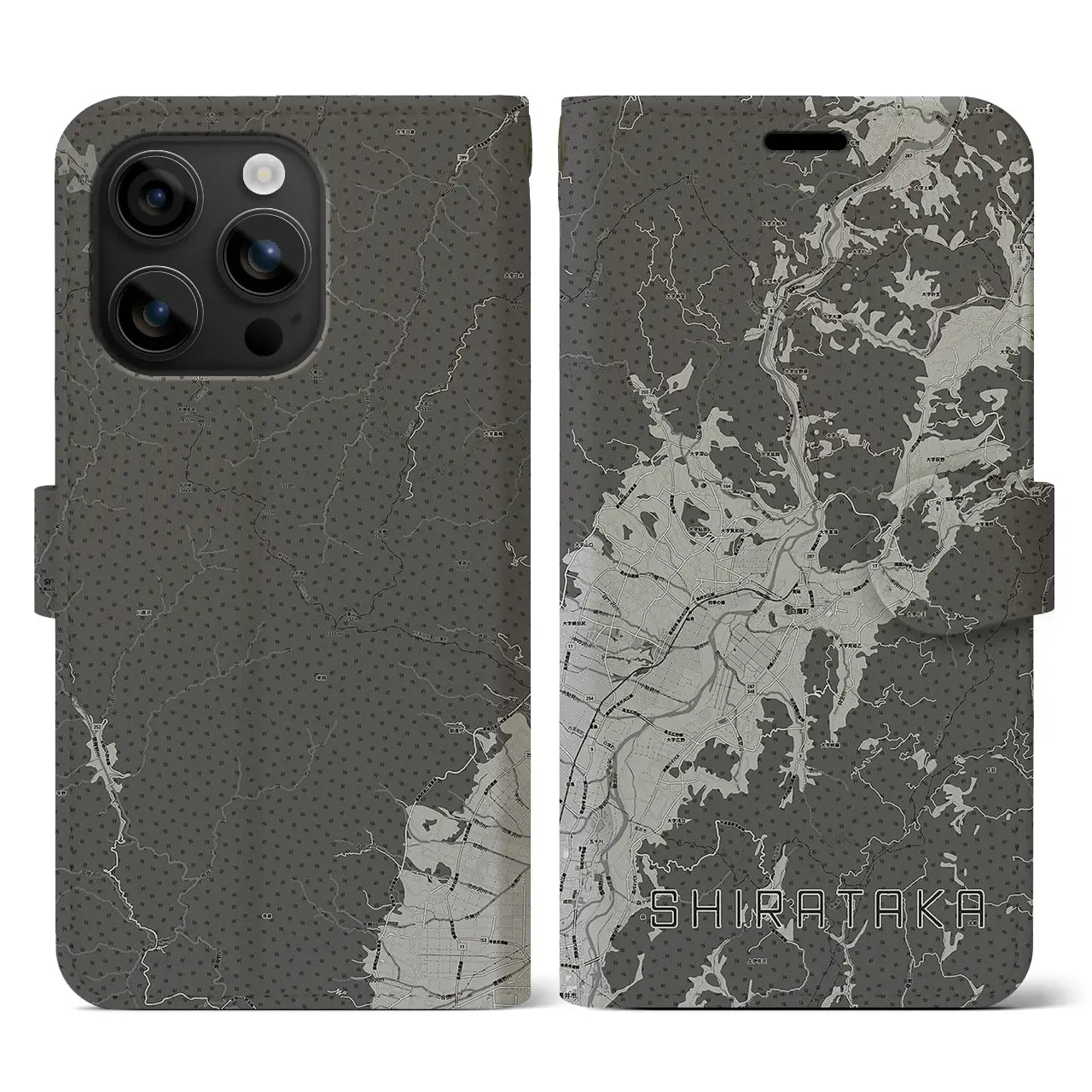 【白鷹(山形県)】地図柄iPhoneケース(手帳タイプ)