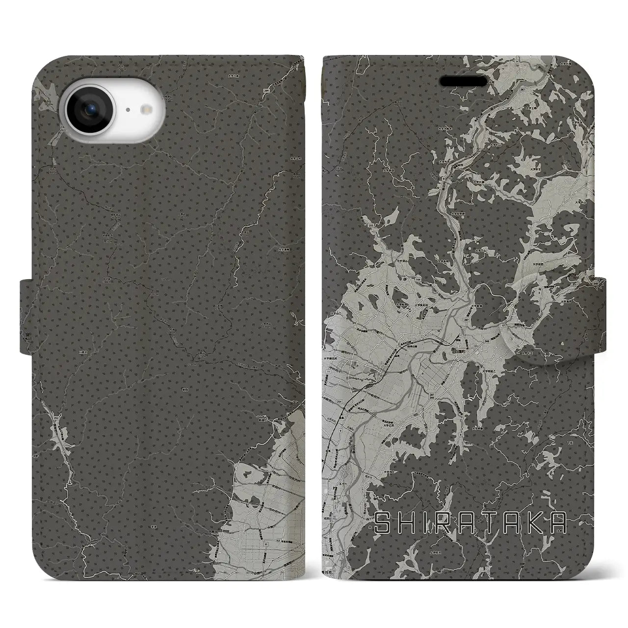 【白鷹(山形県)】地図柄iPhoneケース(手帳タイプ)