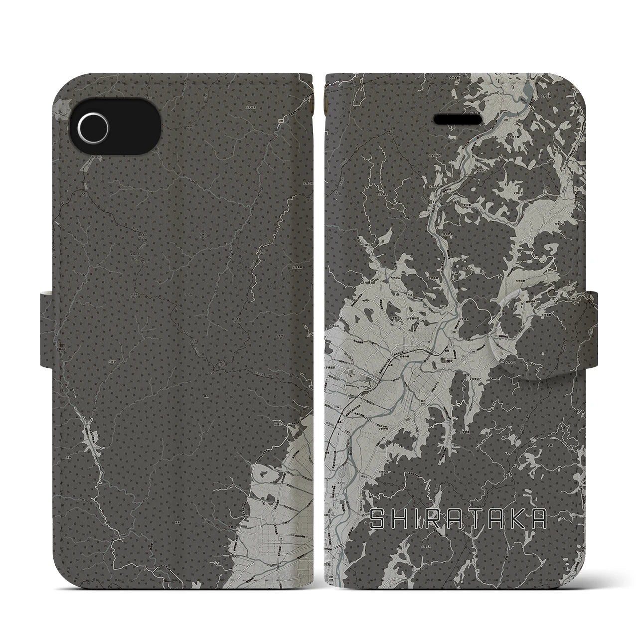 【白鷹(山形県)】地図柄iPhoneケース(手帳タイプ)