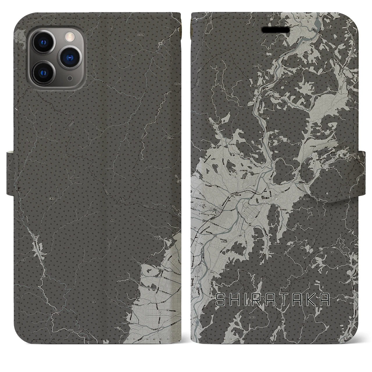 【白鷹(山形県)】地図柄iPhoneケース(手帳タイプ)