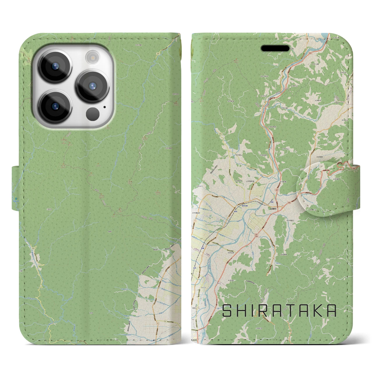 【白鷹(山形県)】地図柄iPhoneケース(手帳タイプ)