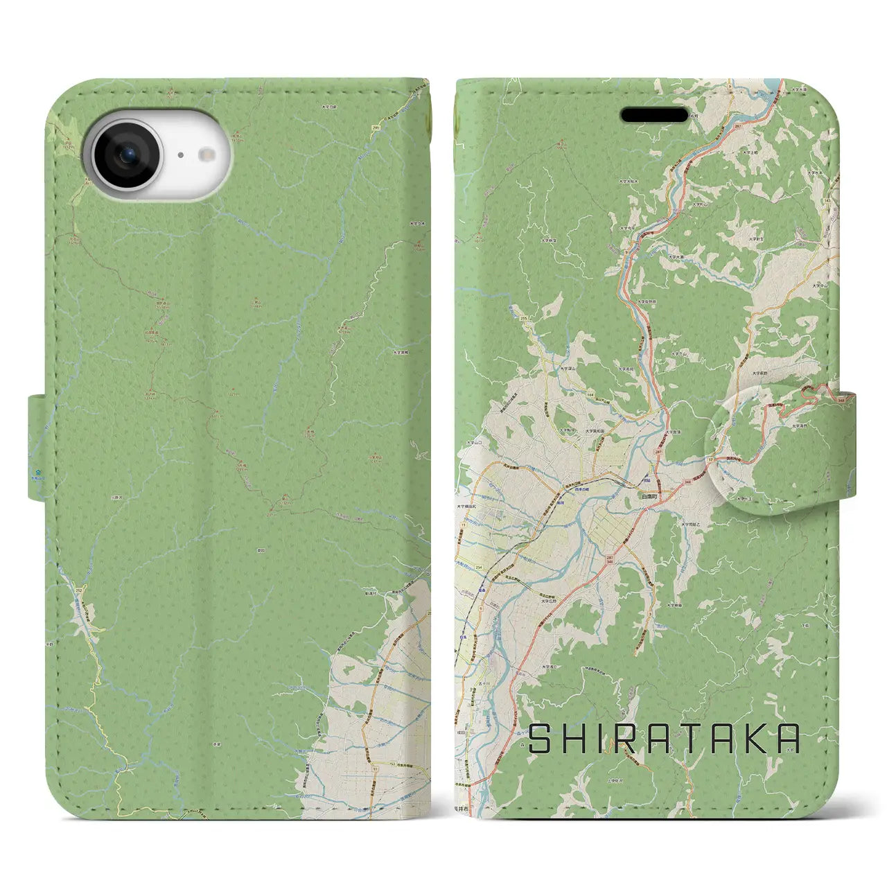 【白鷹(山形県)】地図柄iPhoneケース(手帳タイプ)