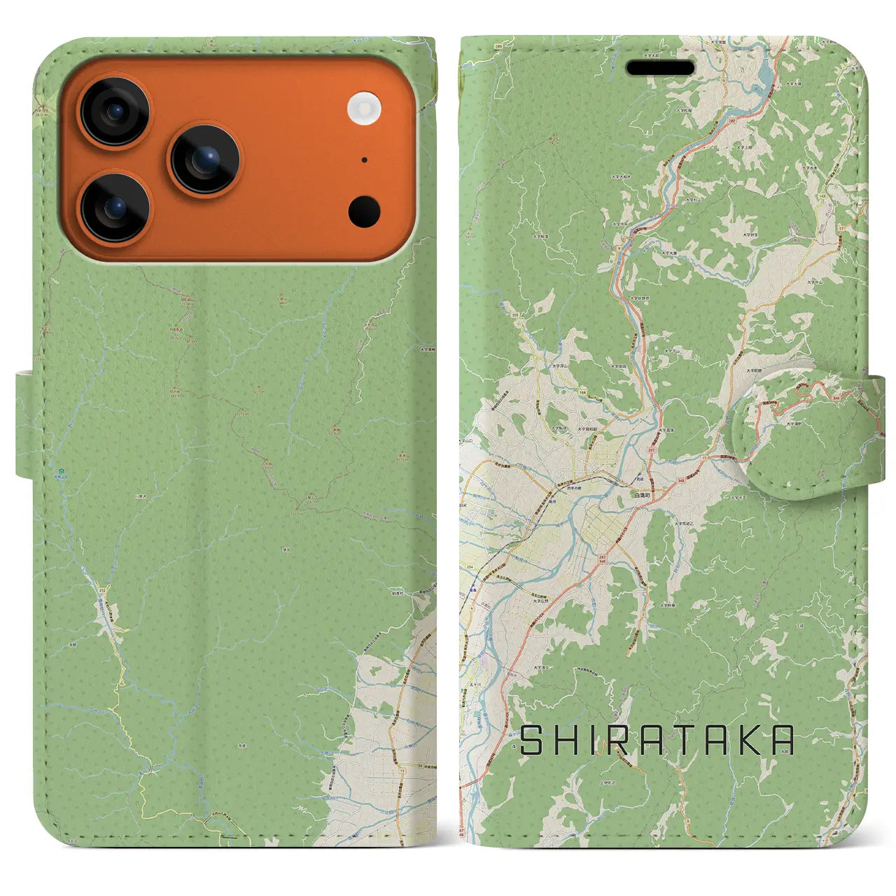 【白鷹(山形県)】地図柄iPhoneケース(手帳タイプ)