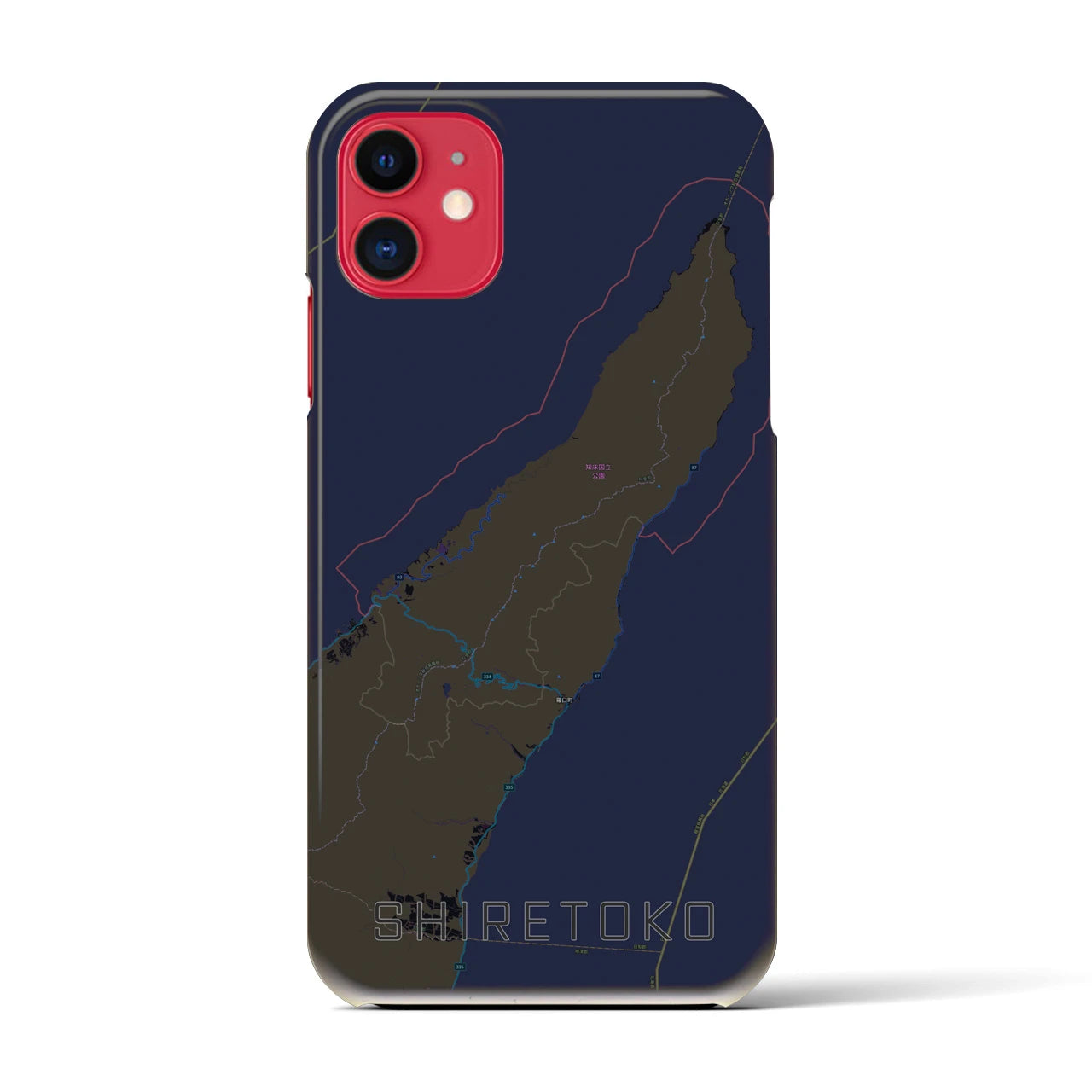 【知床(北海道)】地図柄iPhoneケース(バックカバータイプ)