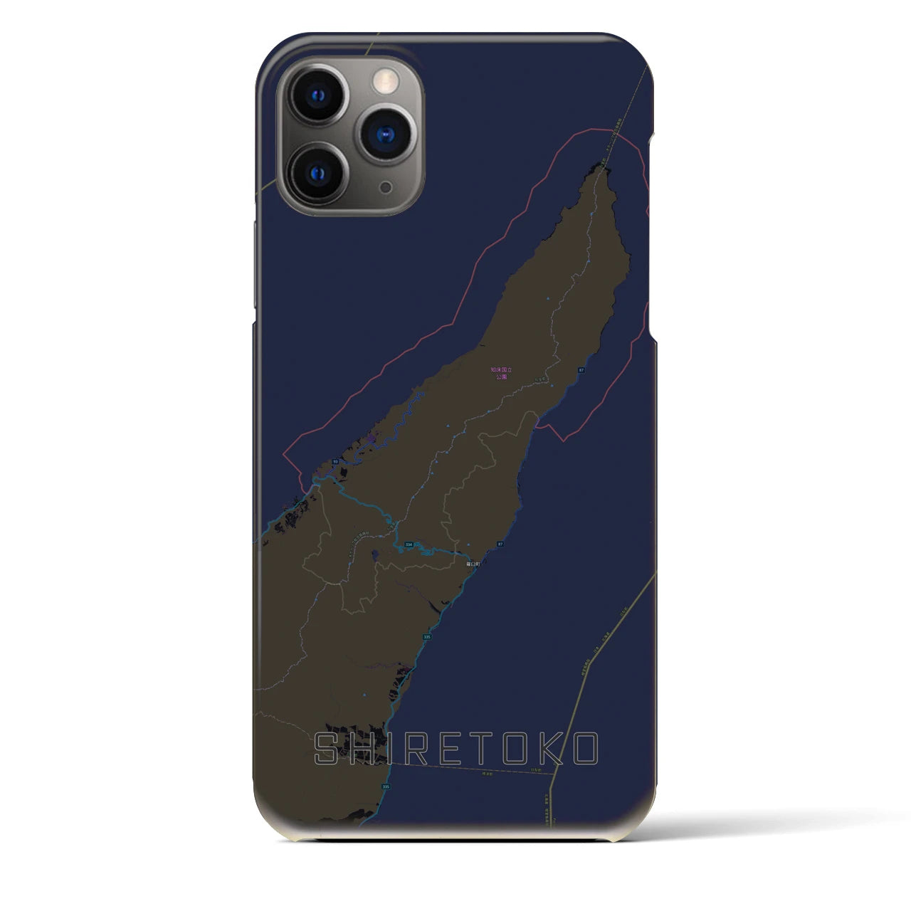 【知床(北海道)】地図柄iPhoneケース(バックカバータイプ)