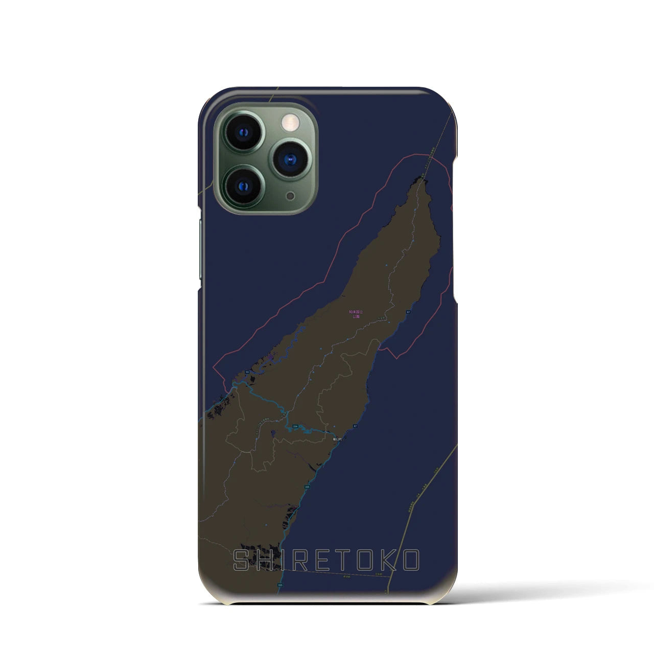 【知床(北海道)】地図柄iPhoneケース(バックカバータイプ)