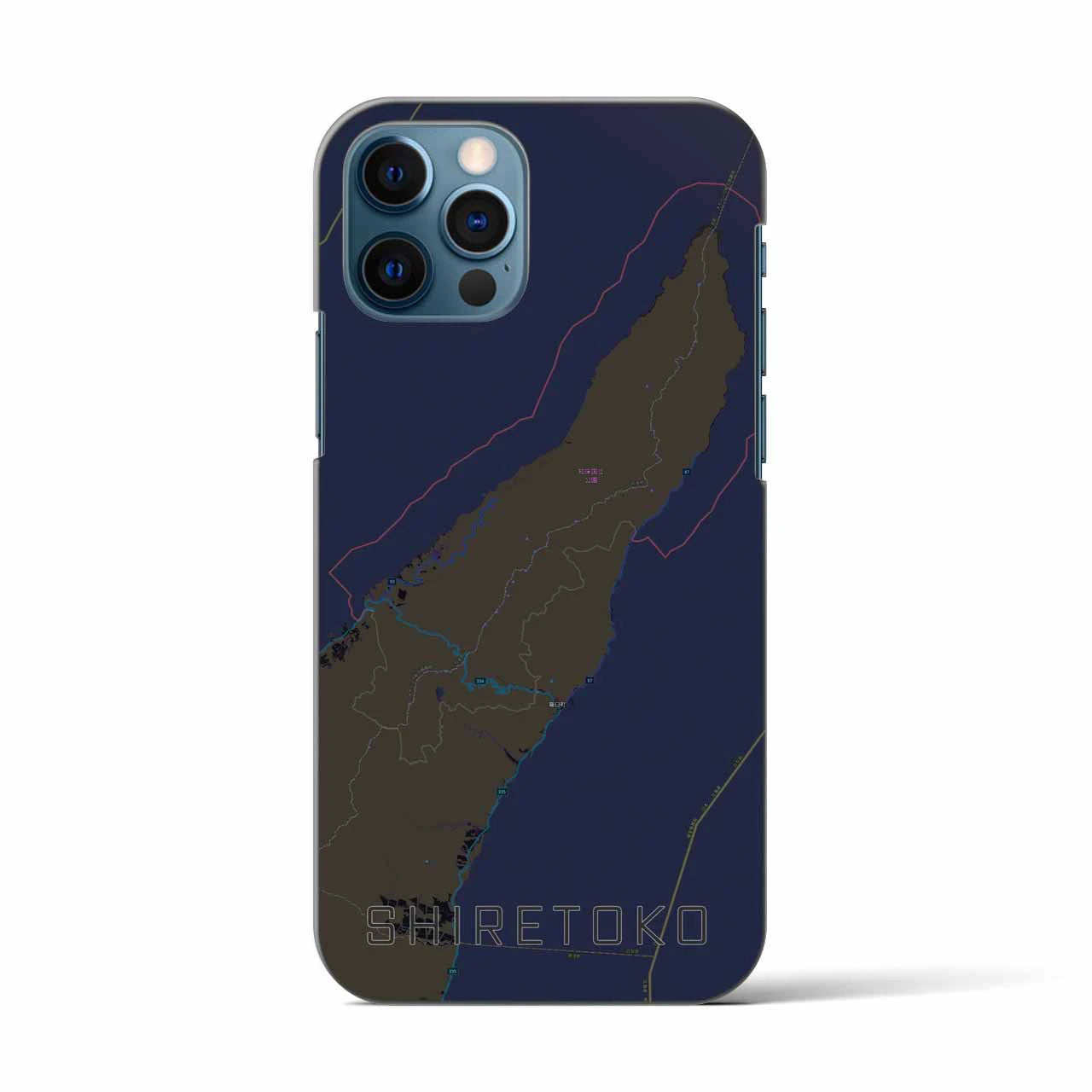 【知床(北海道)】地図柄iPhoneケース(バックカバータイプ)