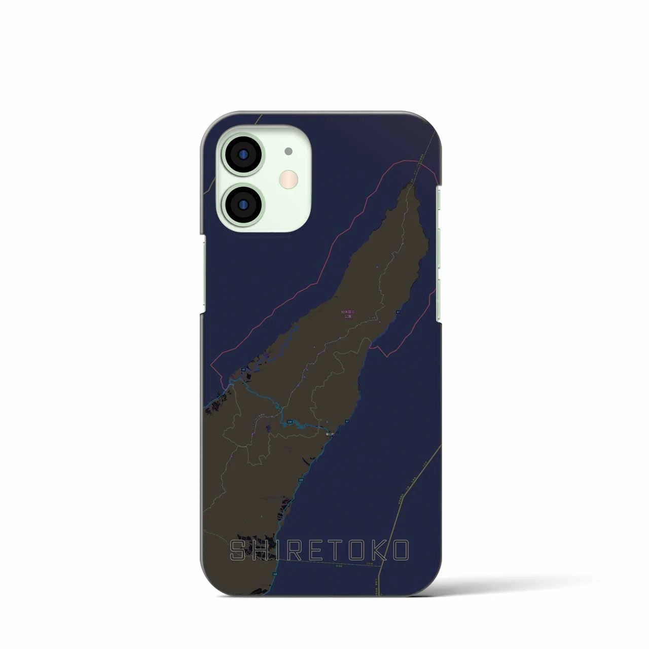 【知床(北海道)】地図柄iPhoneケース(バックカバータイプ)