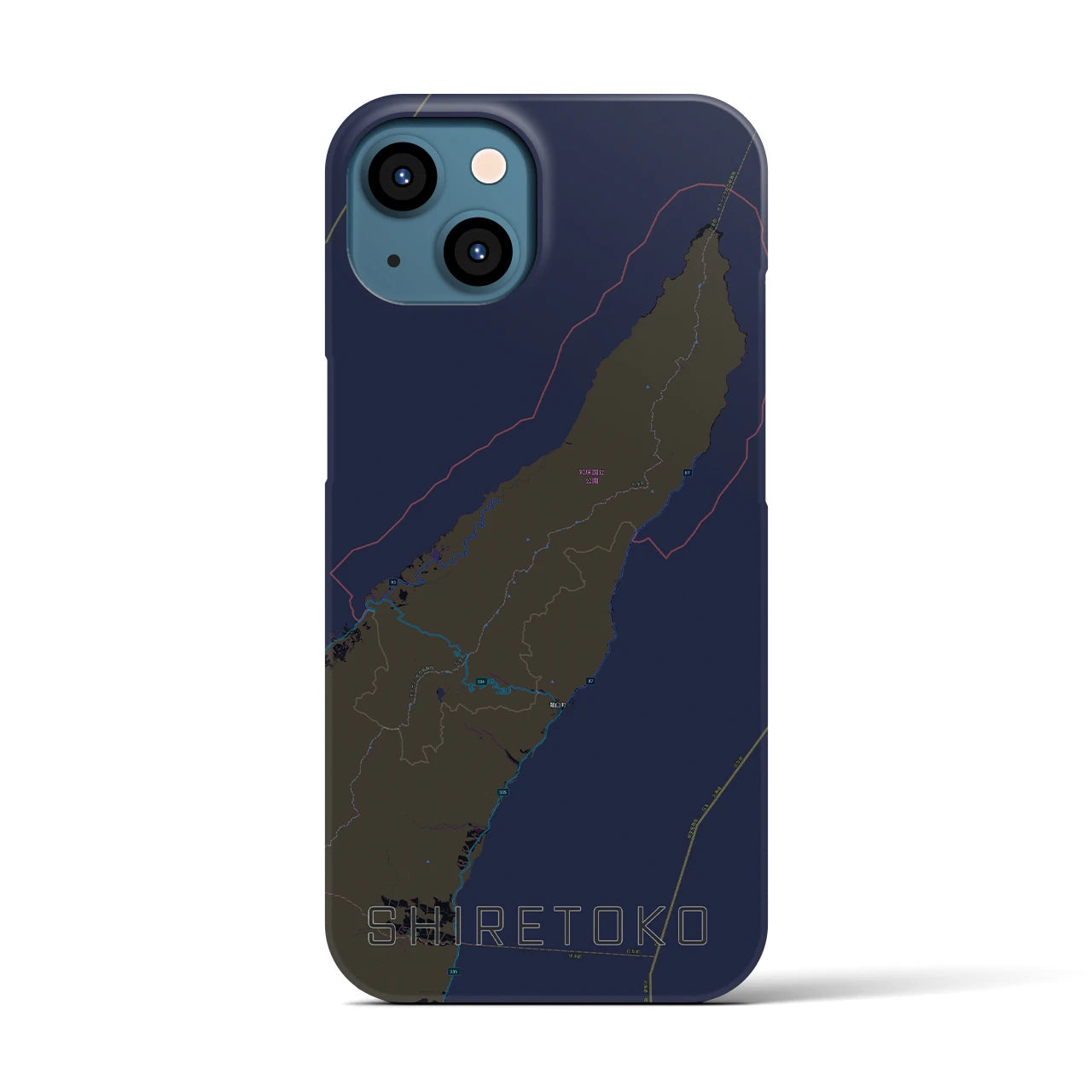 【知床(北海道)】地図柄iPhoneケース(バックカバータイプ)