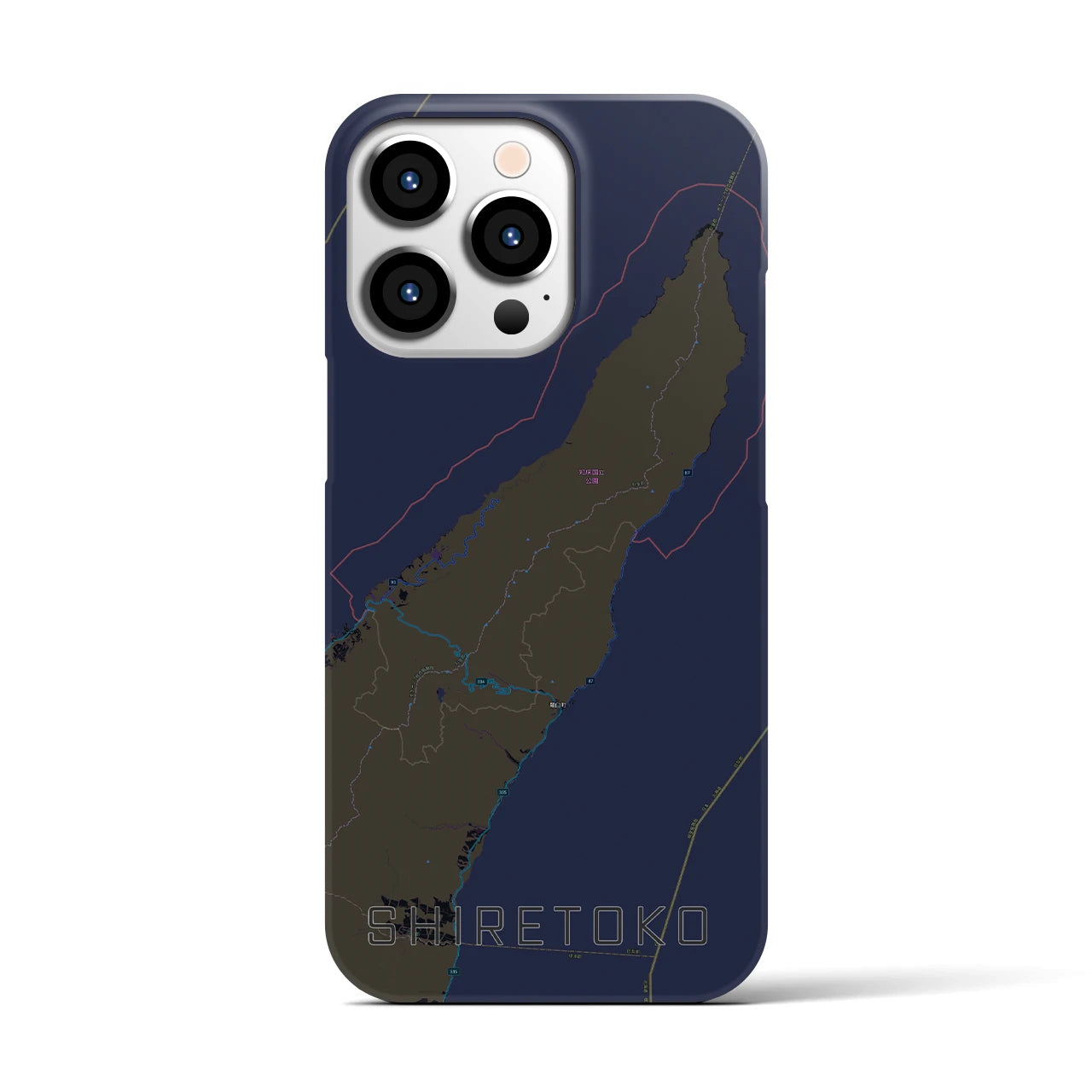 【知床(北海道)】地図柄iPhoneケース(バックカバータイプ)