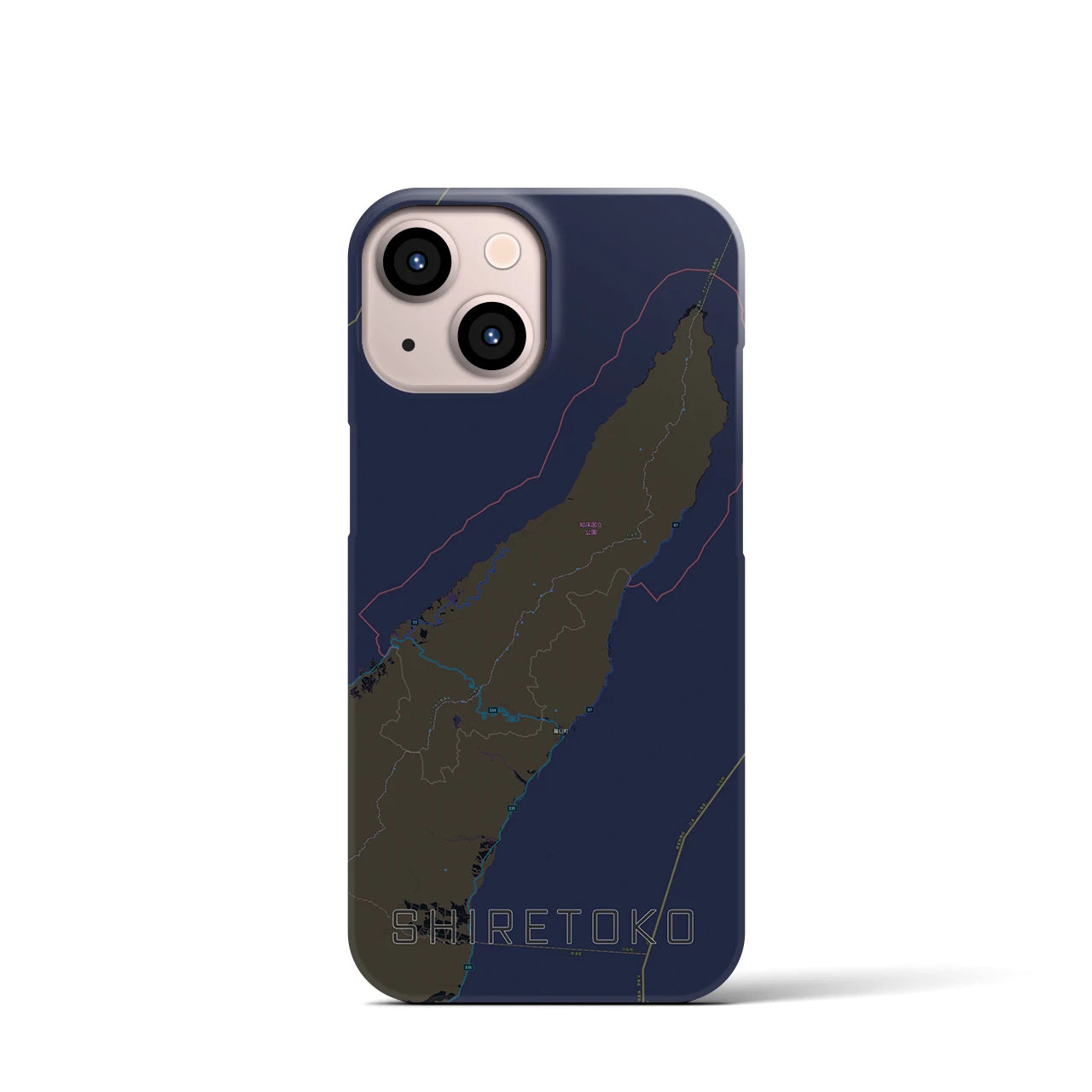【知床(北海道)】地図柄iPhoneケース(バックカバータイプ)