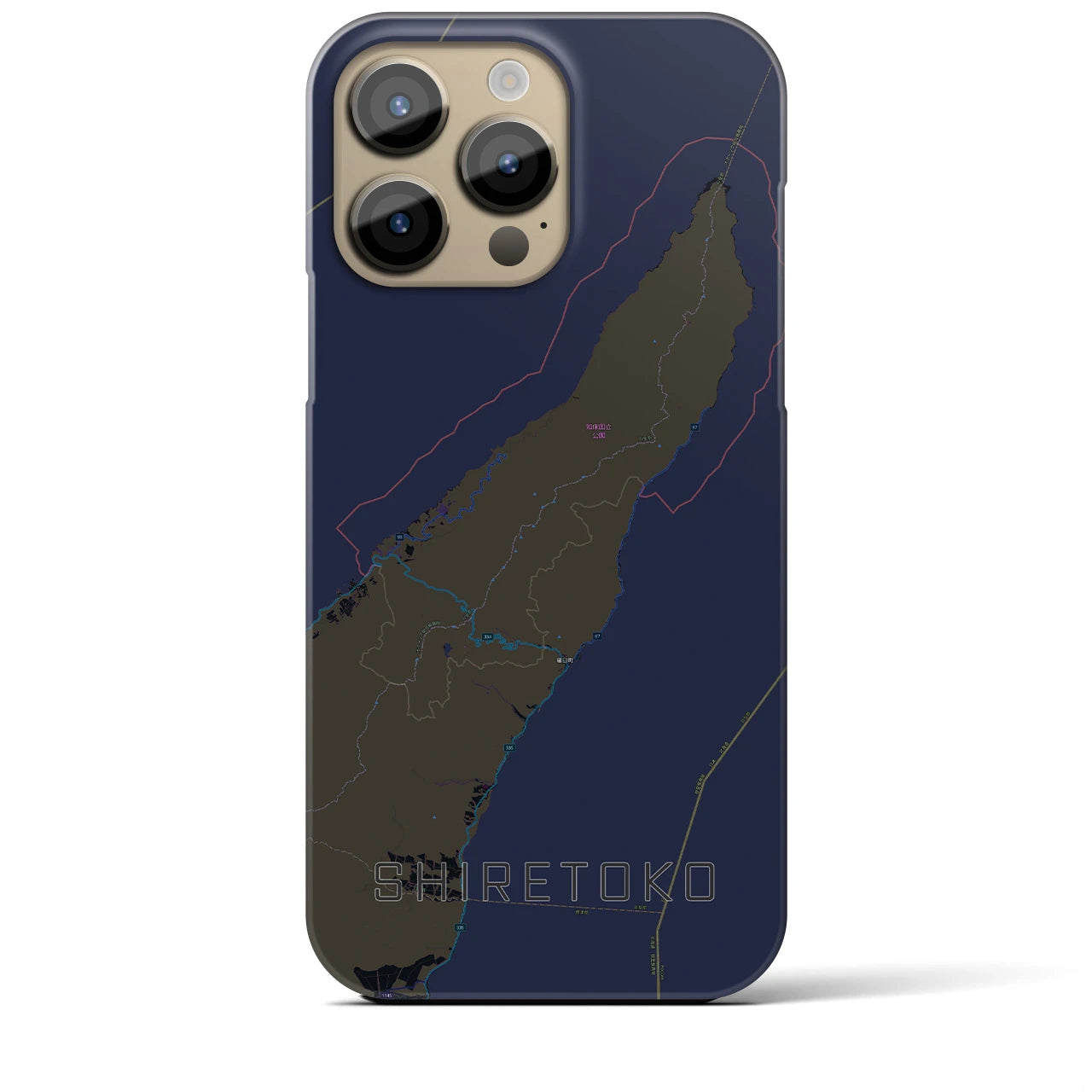 【知床(北海道)】地図柄iPhoneケース(バックカバータイプ)
