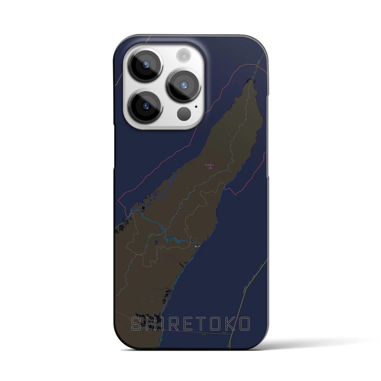 【知床(北海道)】地図柄iPhoneケース(バックカバータイプ)