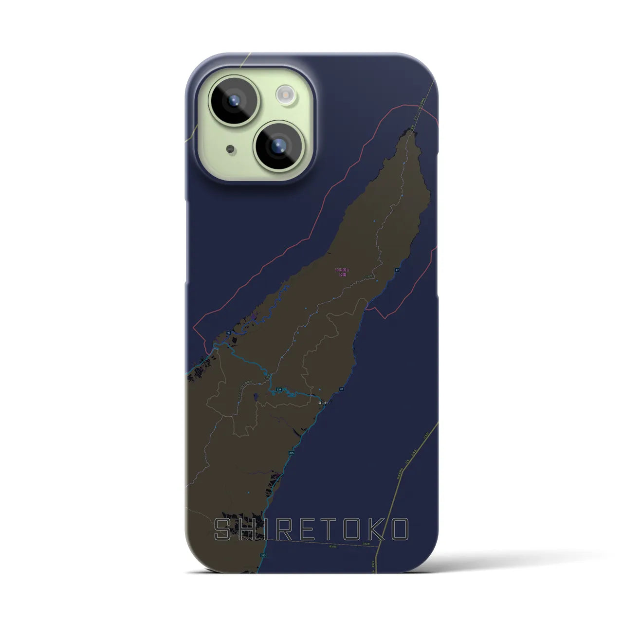 【知床(北海道)】地図柄iPhoneケース(バックカバータイプ)