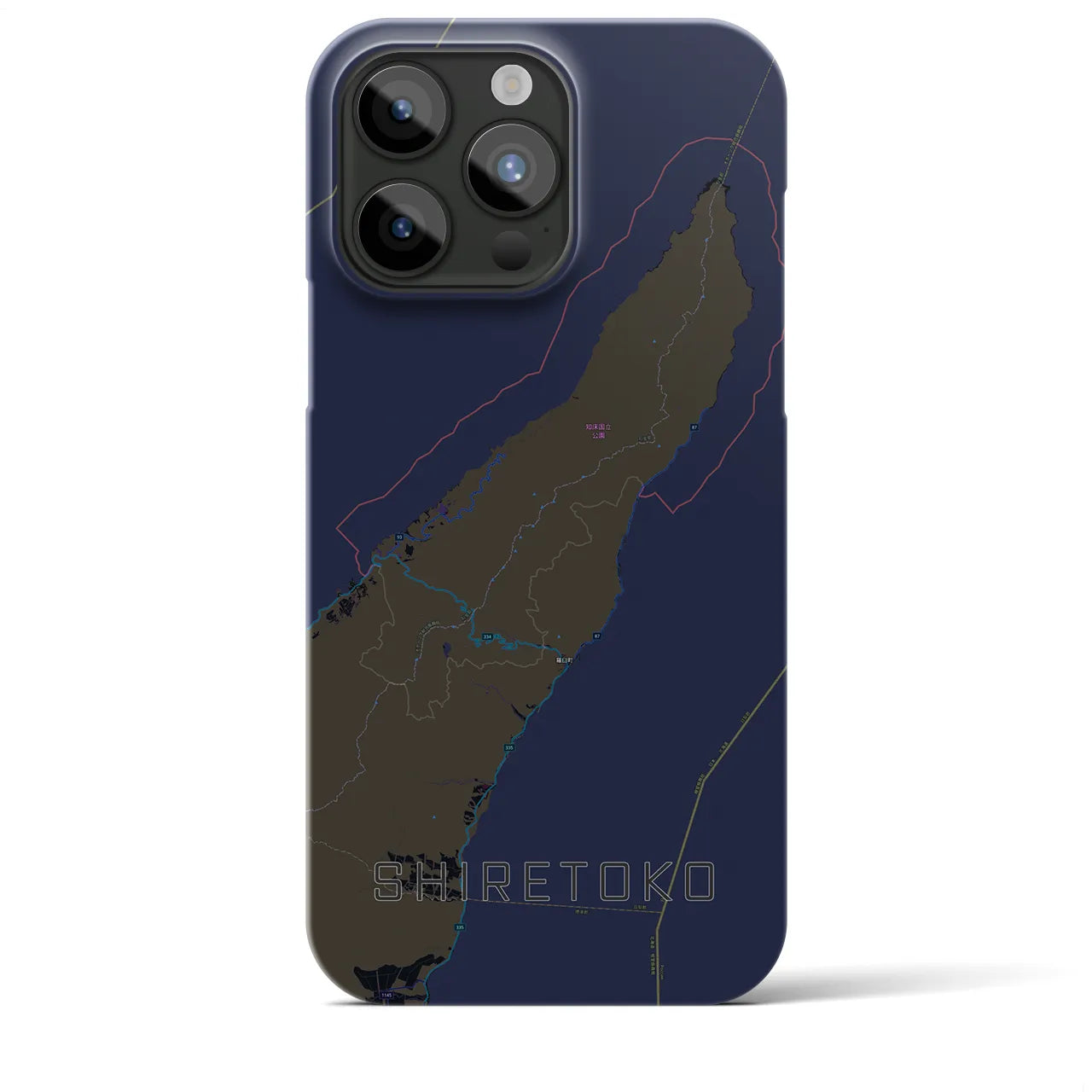 【知床(北海道)】地図柄iPhoneケース(バックカバータイプ)