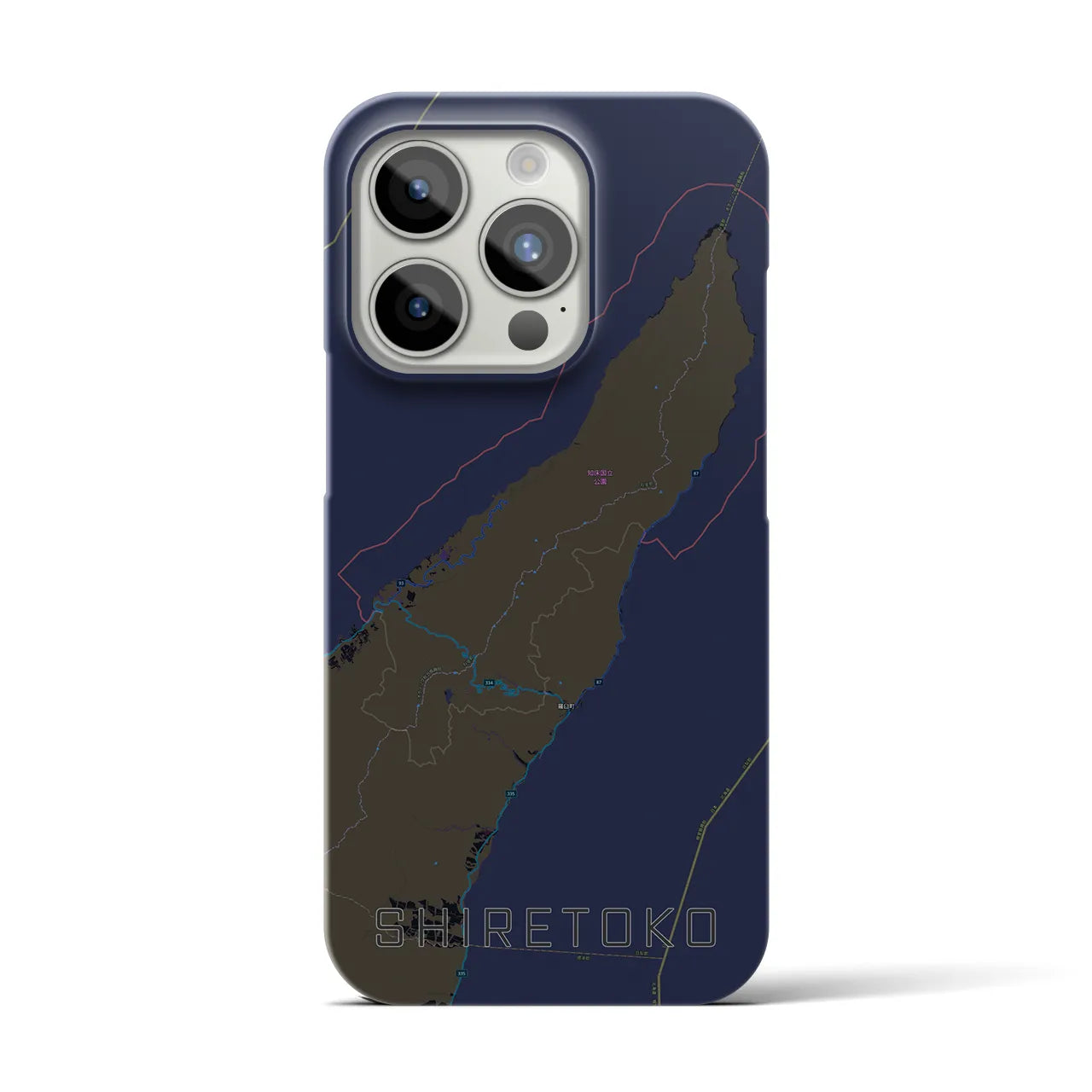 【知床(北海道)】地図柄iPhoneケース(バックカバータイプ)