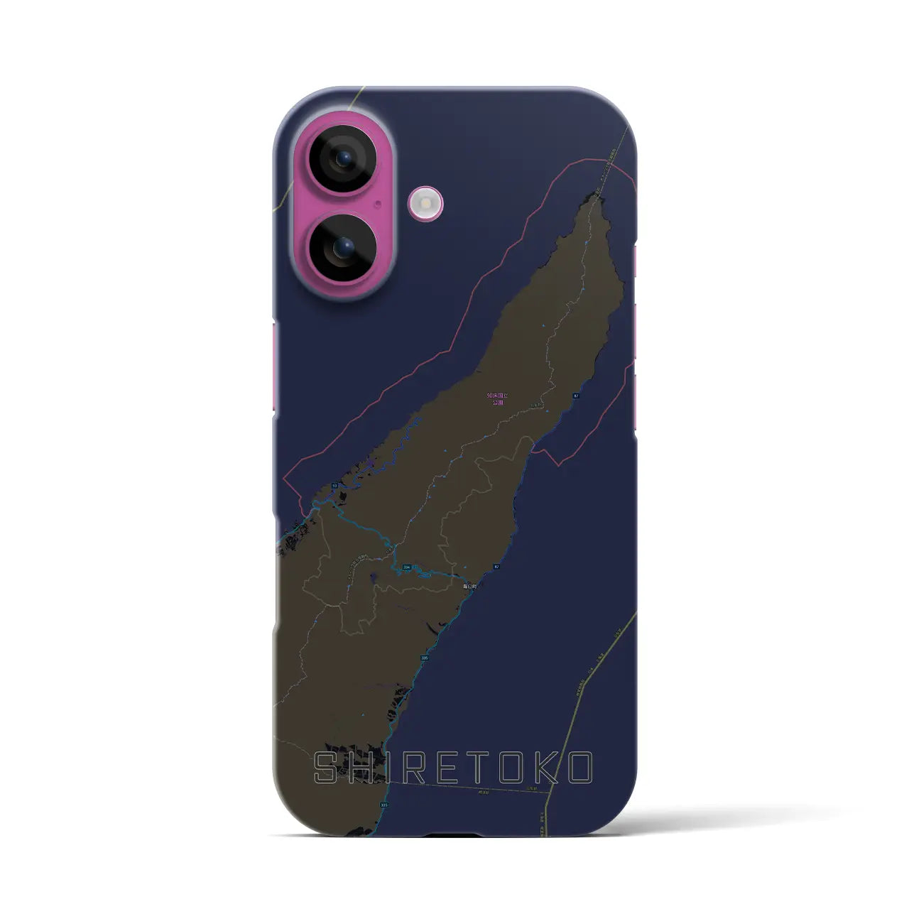 【知床(北海道)】地図柄iPhoneケース(バックカバータイプ)