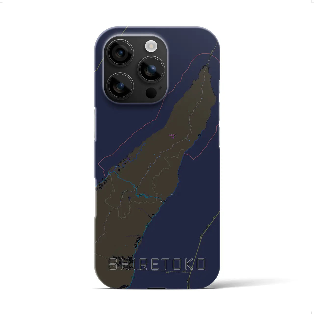 【知床(北海道)】地図柄iPhoneケース(バックカバータイプ)